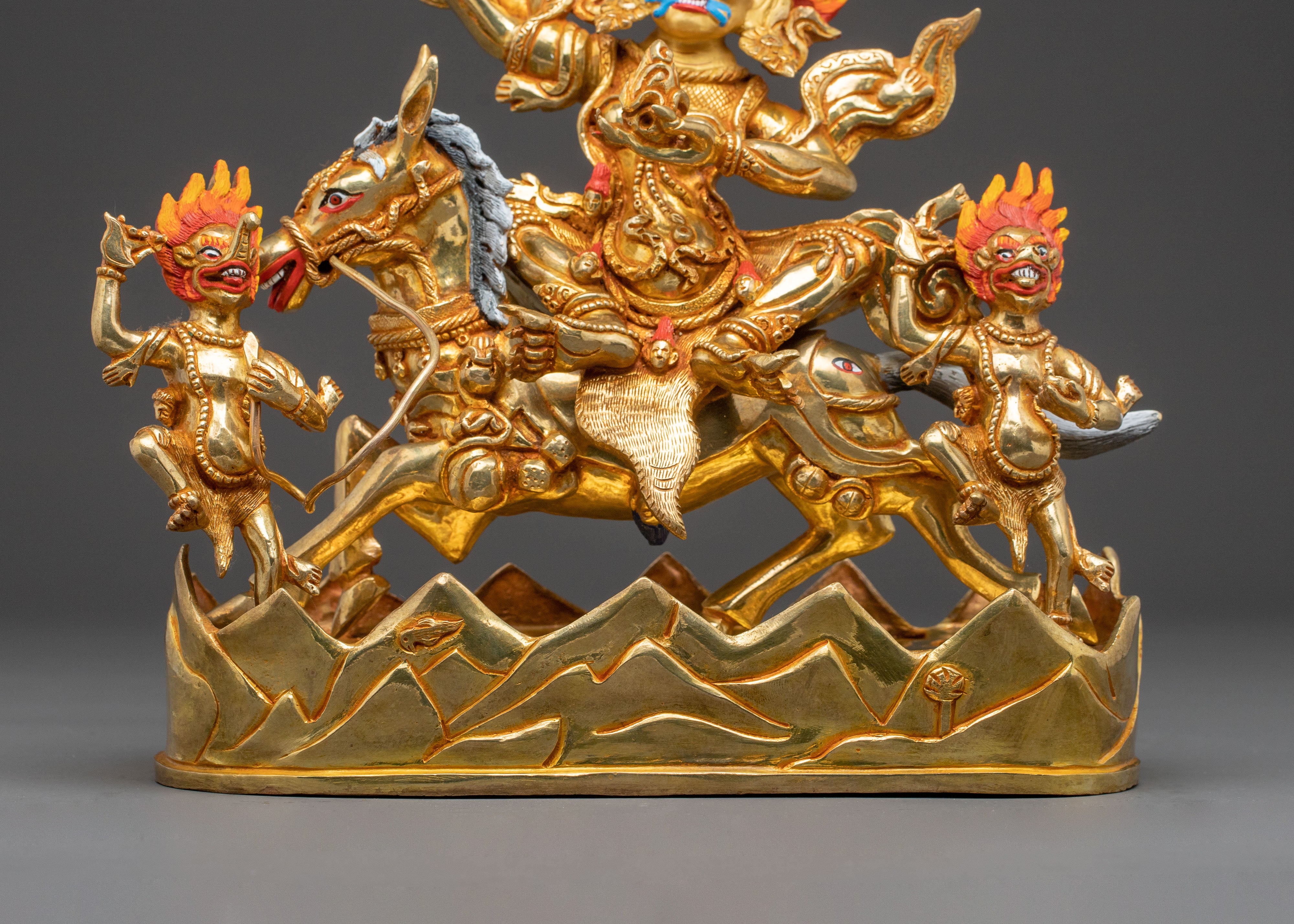 Palden Lhamo Spiritual Statue – Hand-Gilded Copper