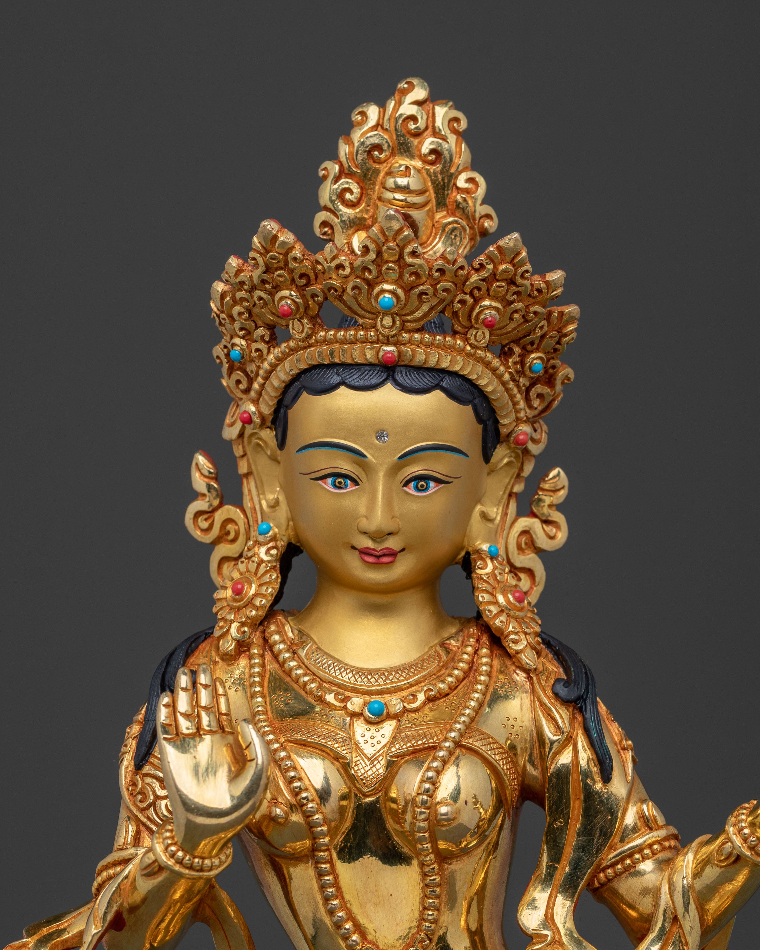 Mandarva: 24K Gold Gilded Traditional Statue