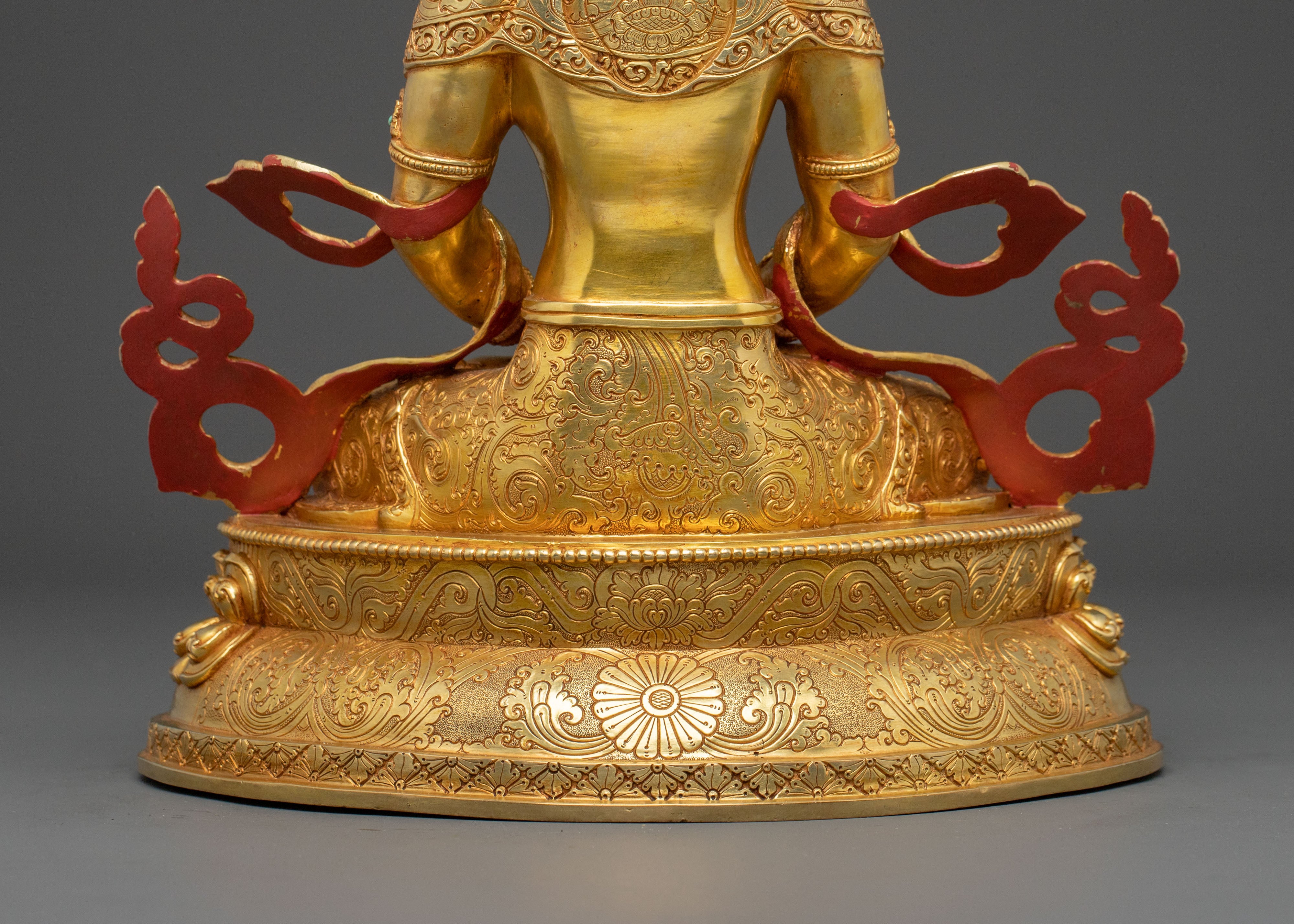 Amitayus Buddha: 24K Gold Gilded Figure
