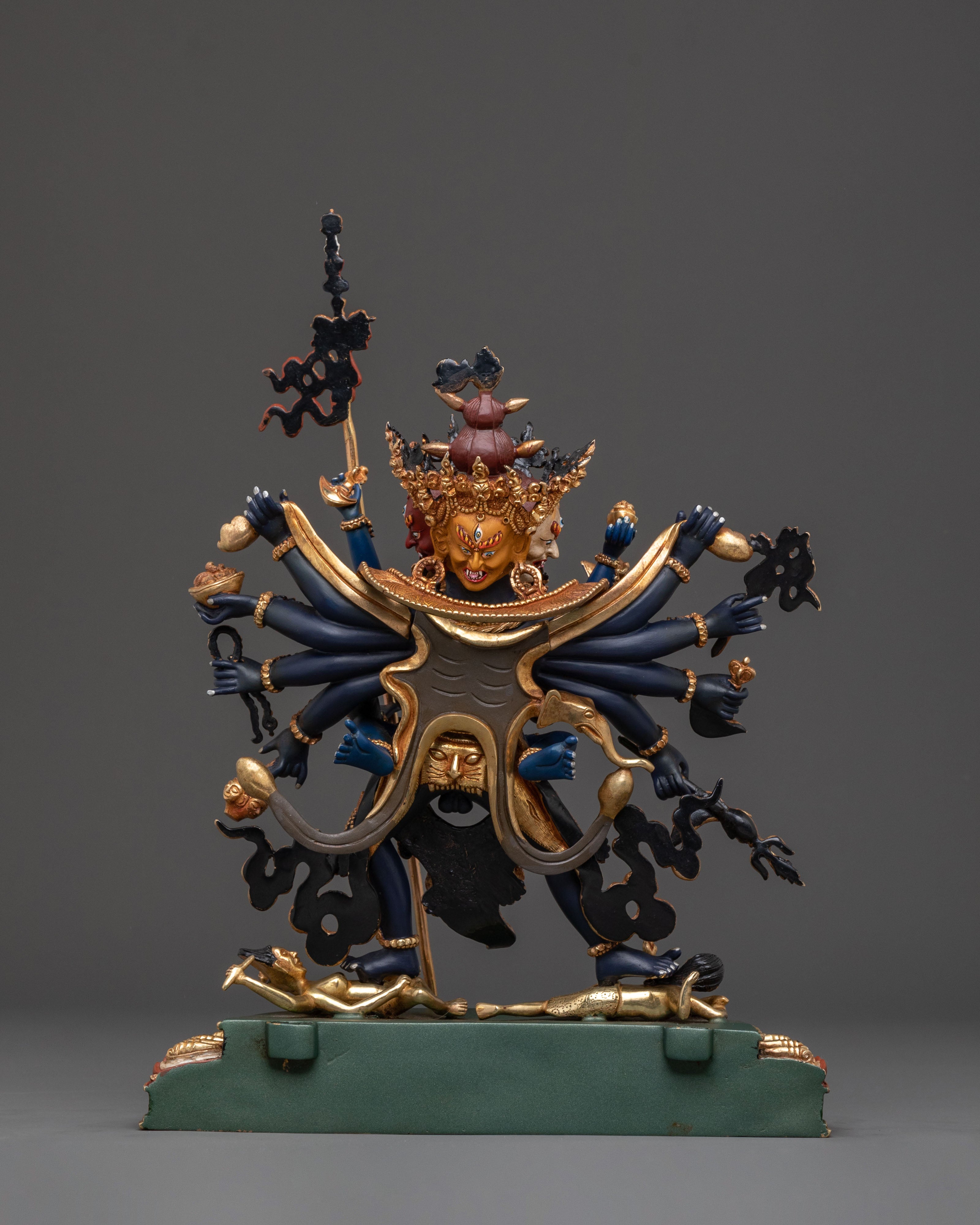 Chakrasamvara With Vajravarahi: 24K Gold Gilded Sculpture