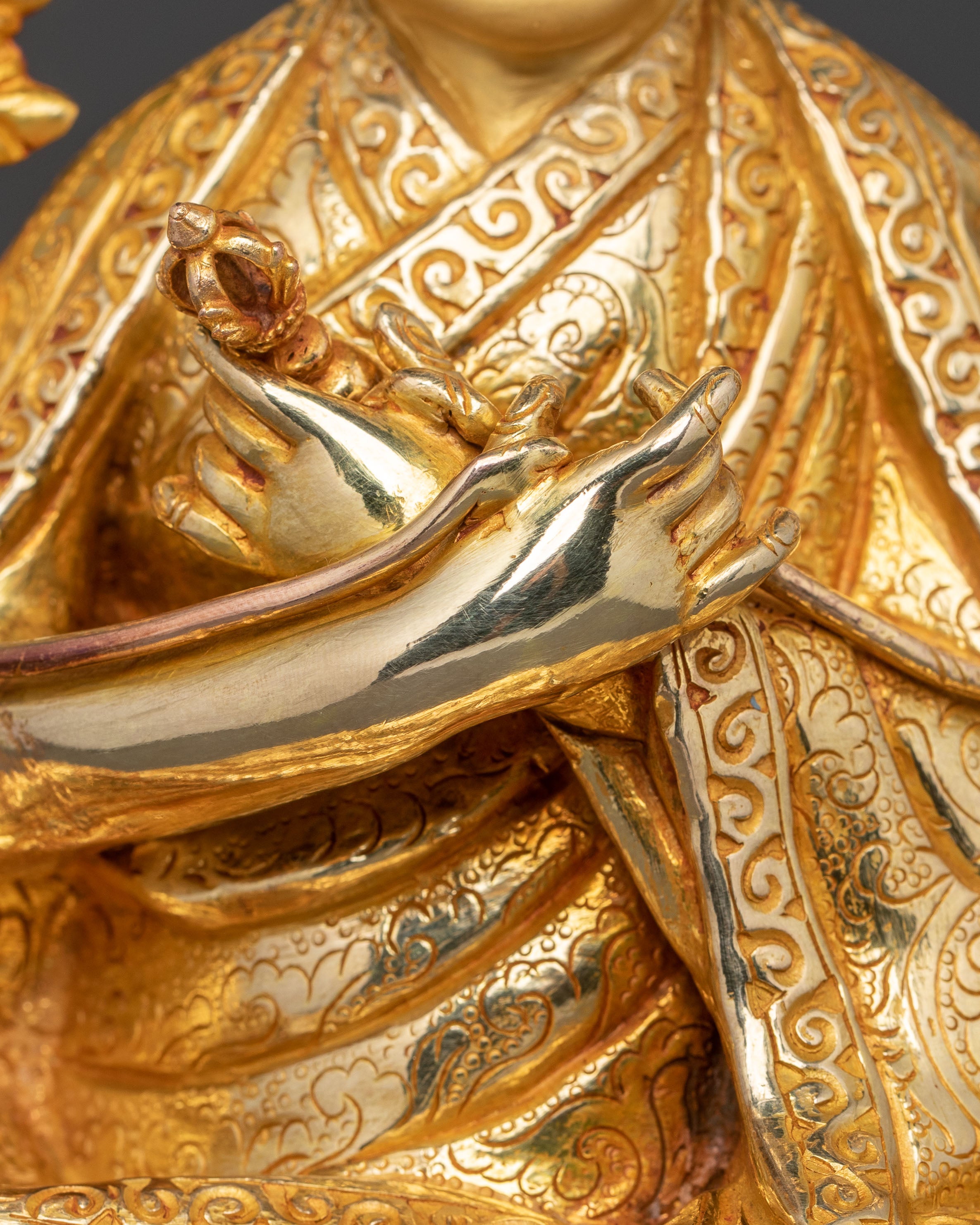 16 Karmapa Statue | Radiant 24K Gold Gilded