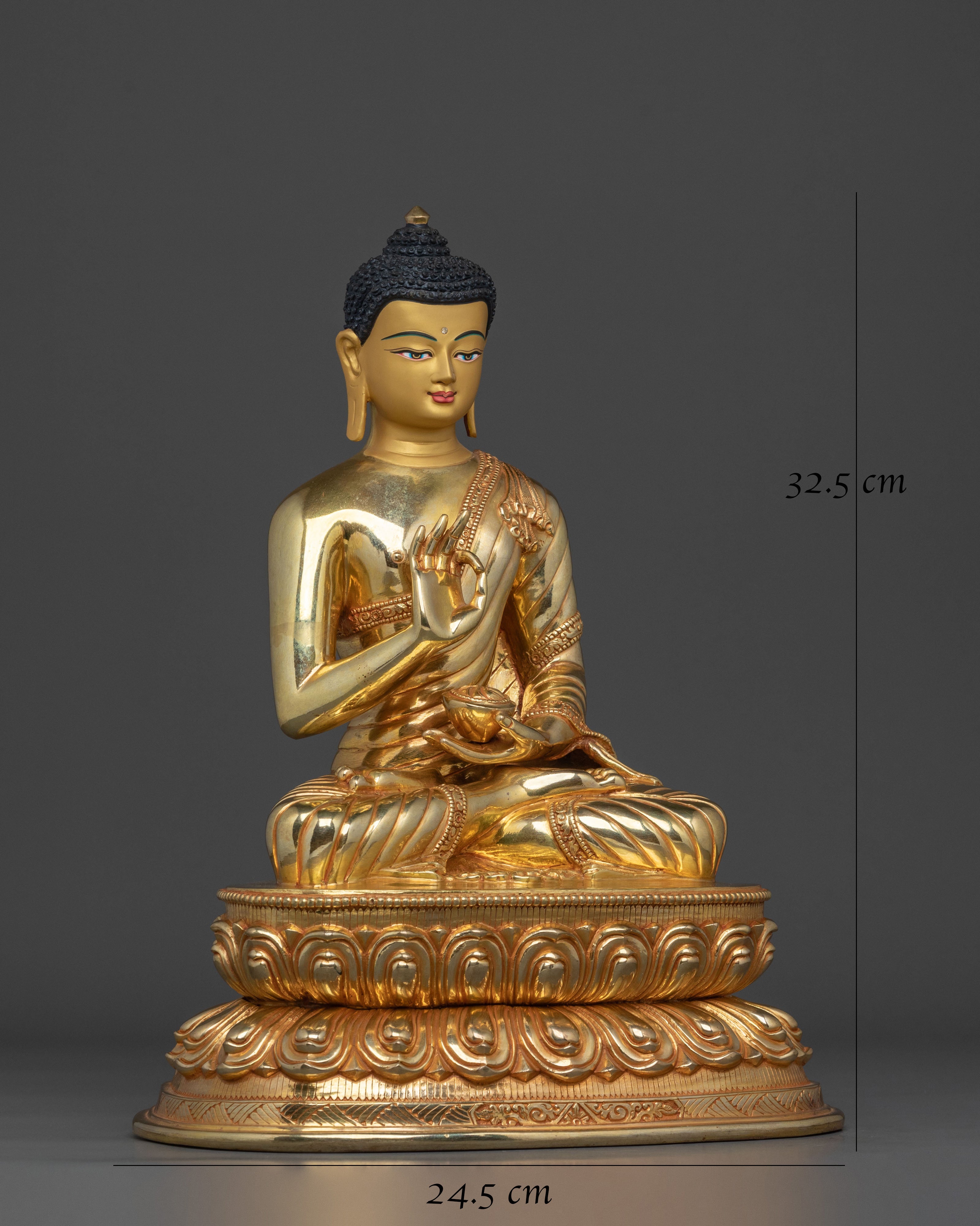 Amogasiddhi Sculpture | 24K Gold Gilded Figurine