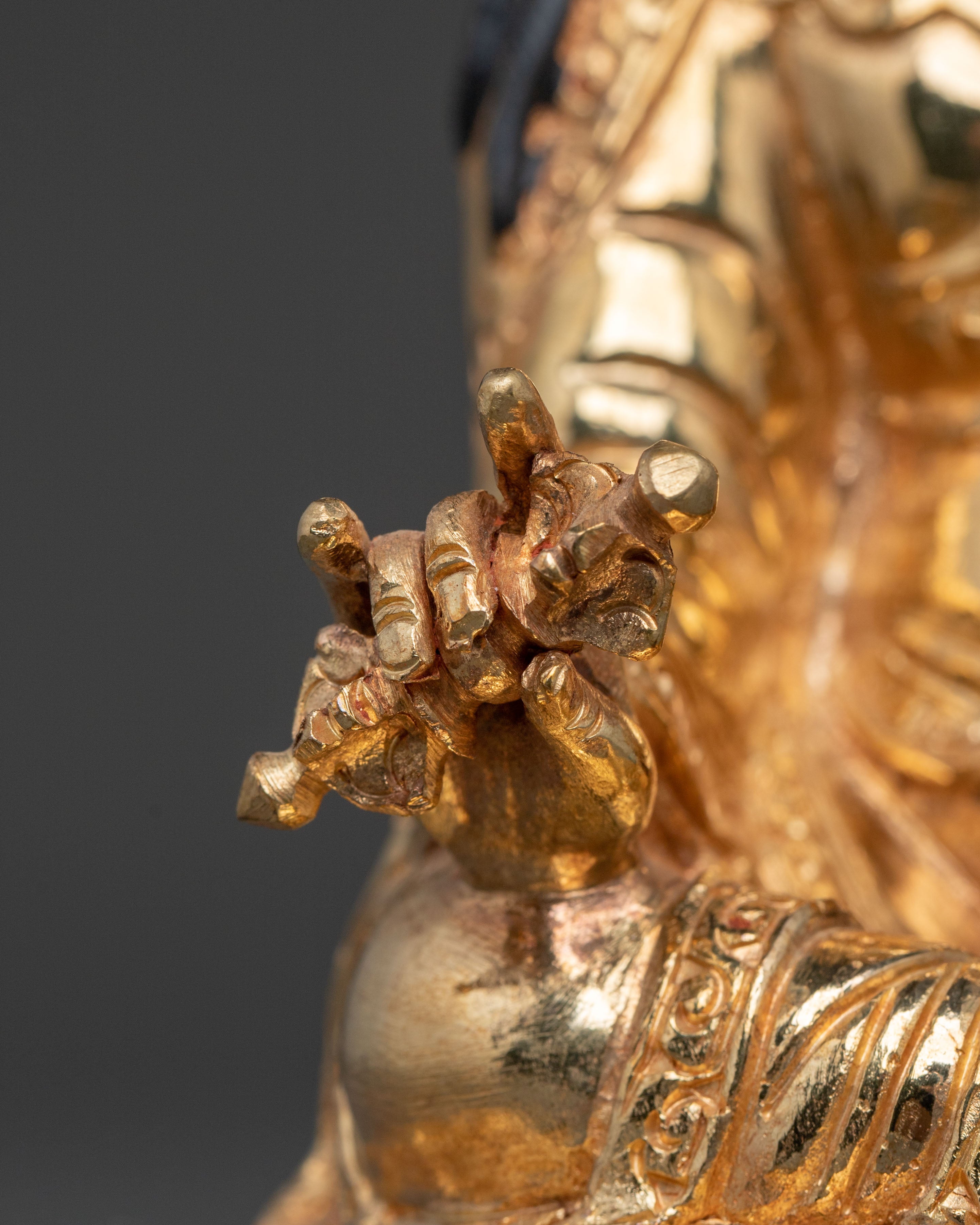 Guru Rinpoche: 24k Gold Gilded Enlightened Statue