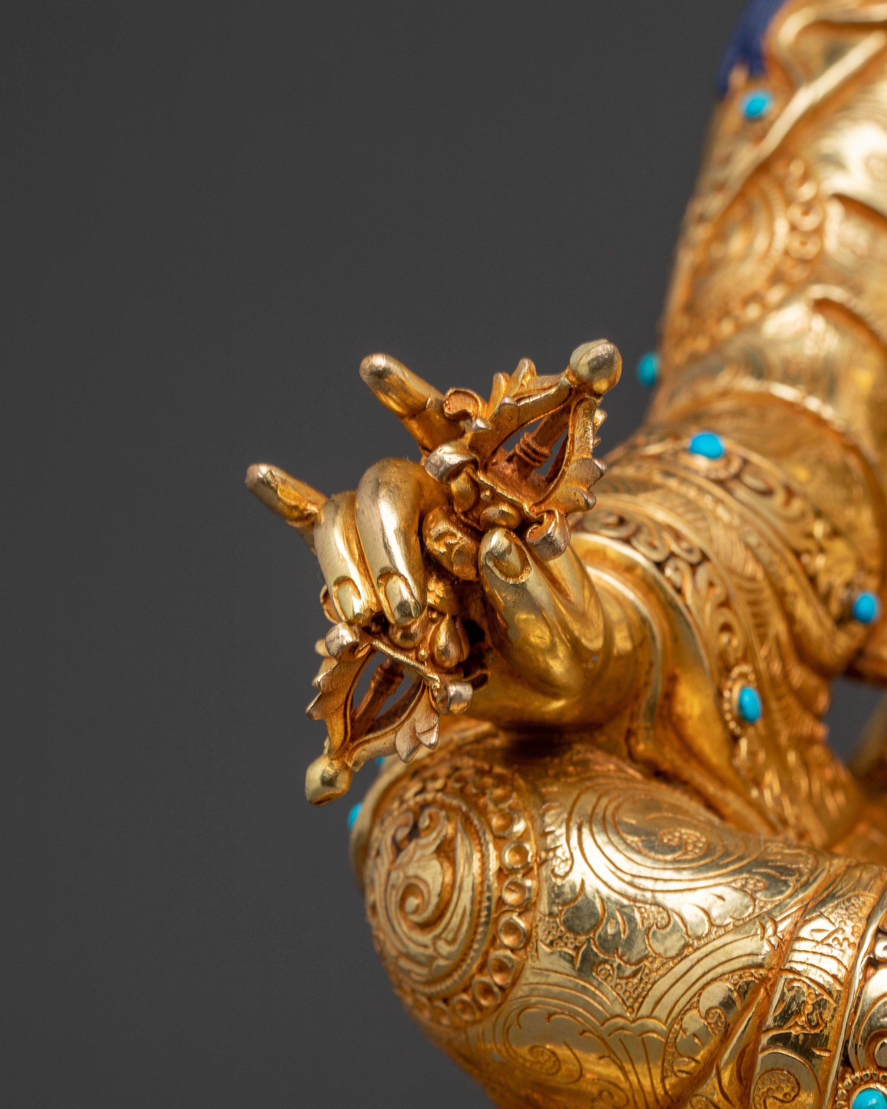 Handmade Buddhist Statue of Lotus Born Guru Rinpoche | Tantric Master