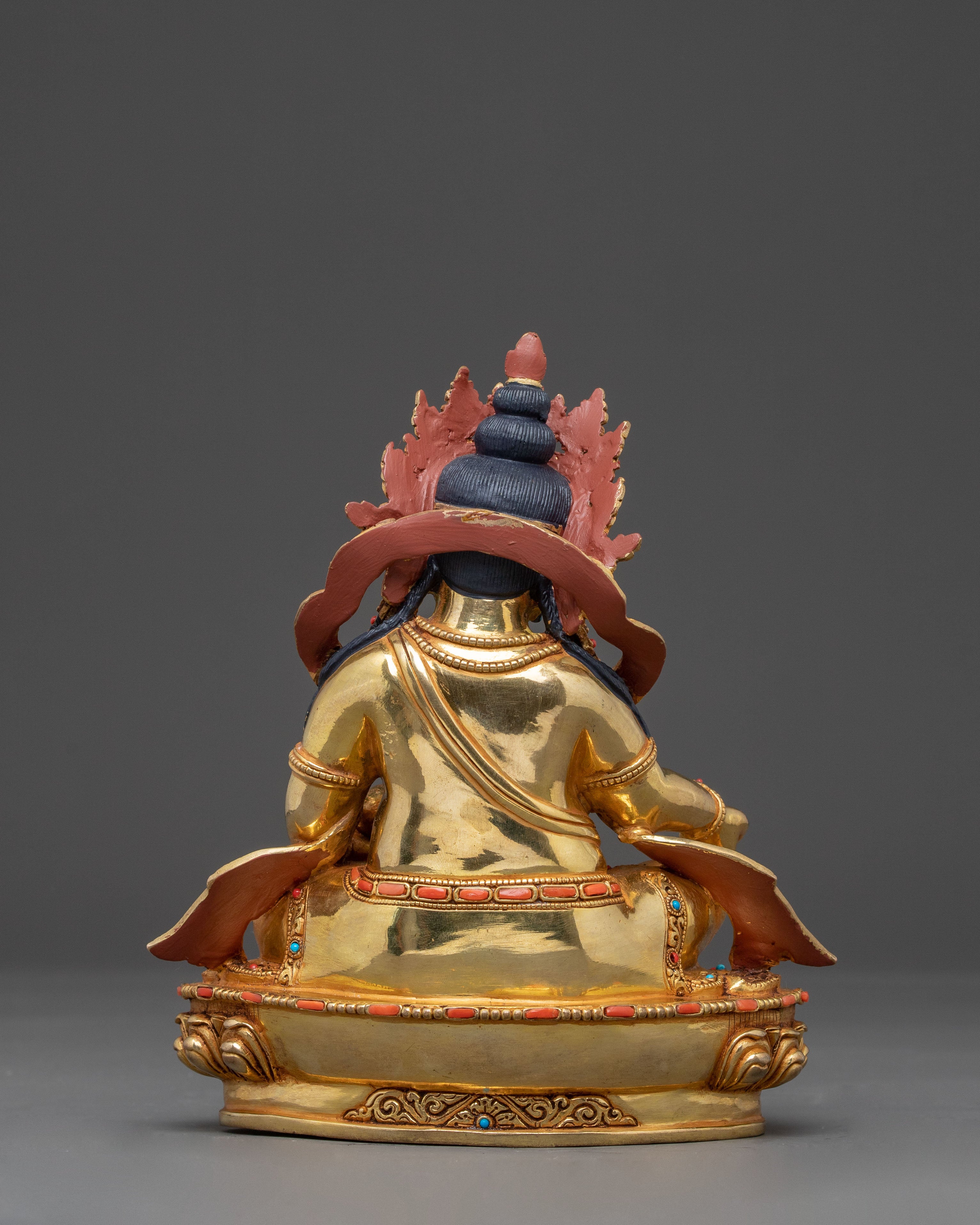 24K Gold Glided Kuber Dzambhala Statue | Traditional Tibetan Icon