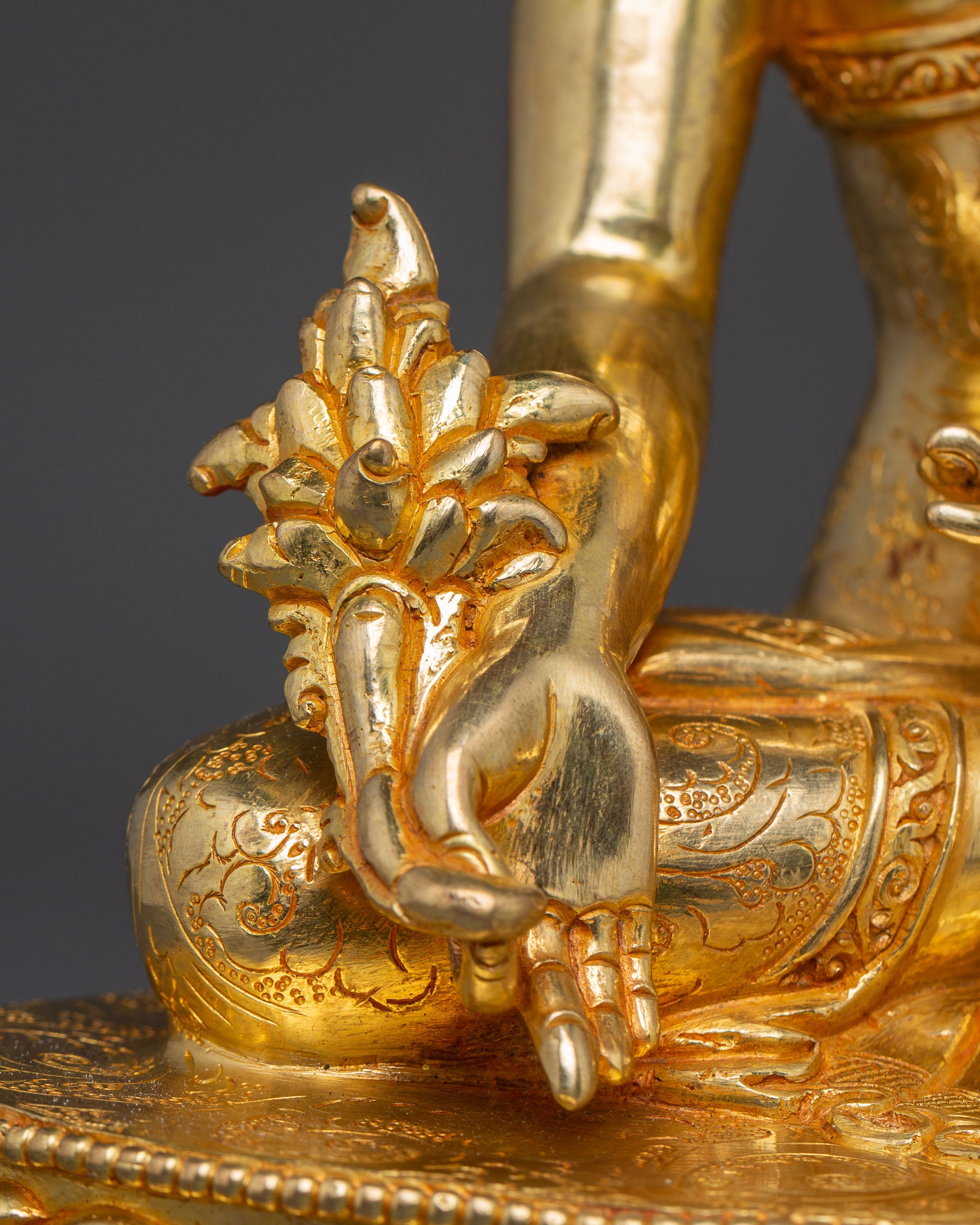 Handmade Three Buddha Golden Statue Set | Buddha Trinity Artwork