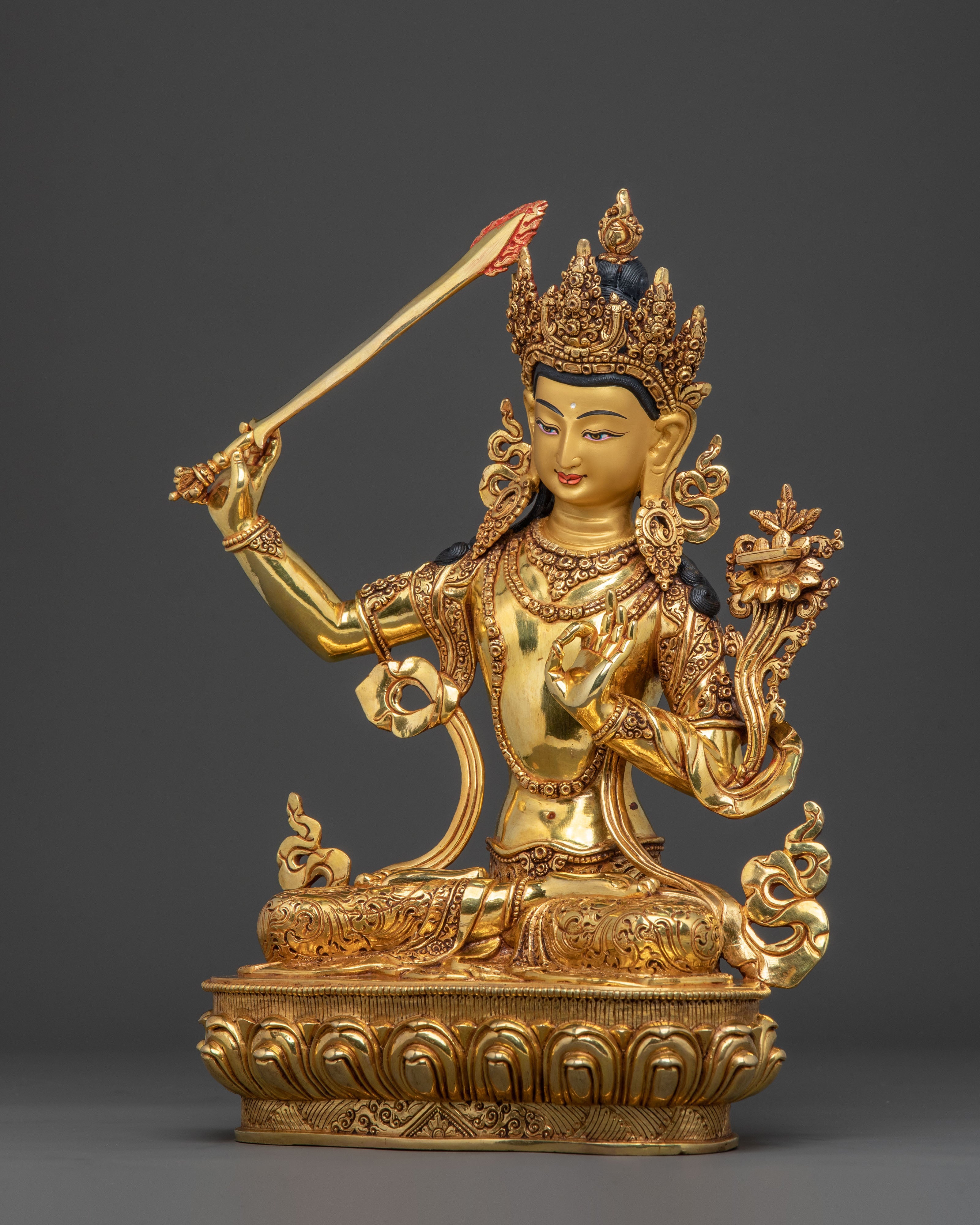 Sacred Manjushri Blessing Statue | Bodhisattva of Wisdom