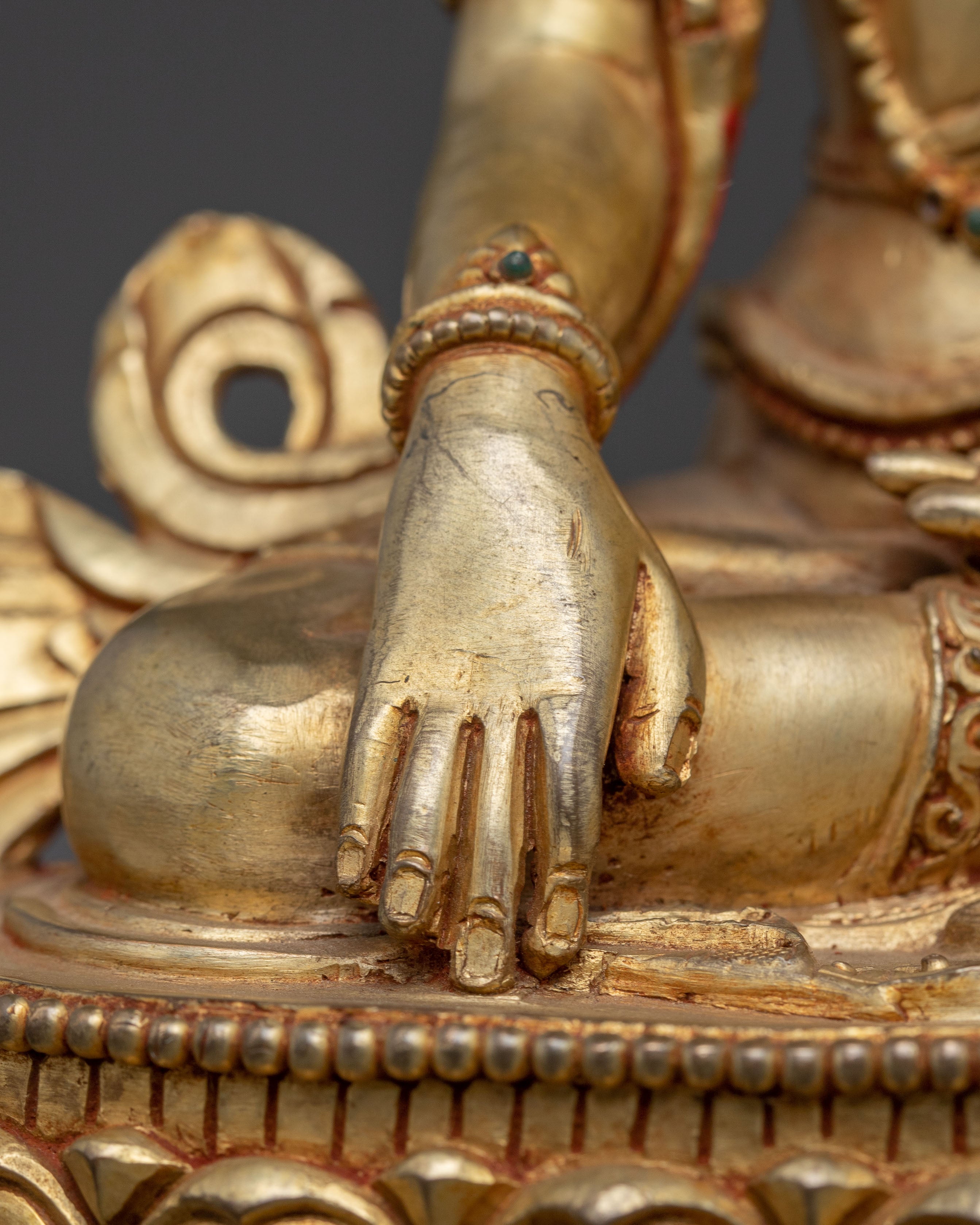 Handcrafted Mitupa Buddha Statue | Gold Gilded Tibetan Spiritual Art