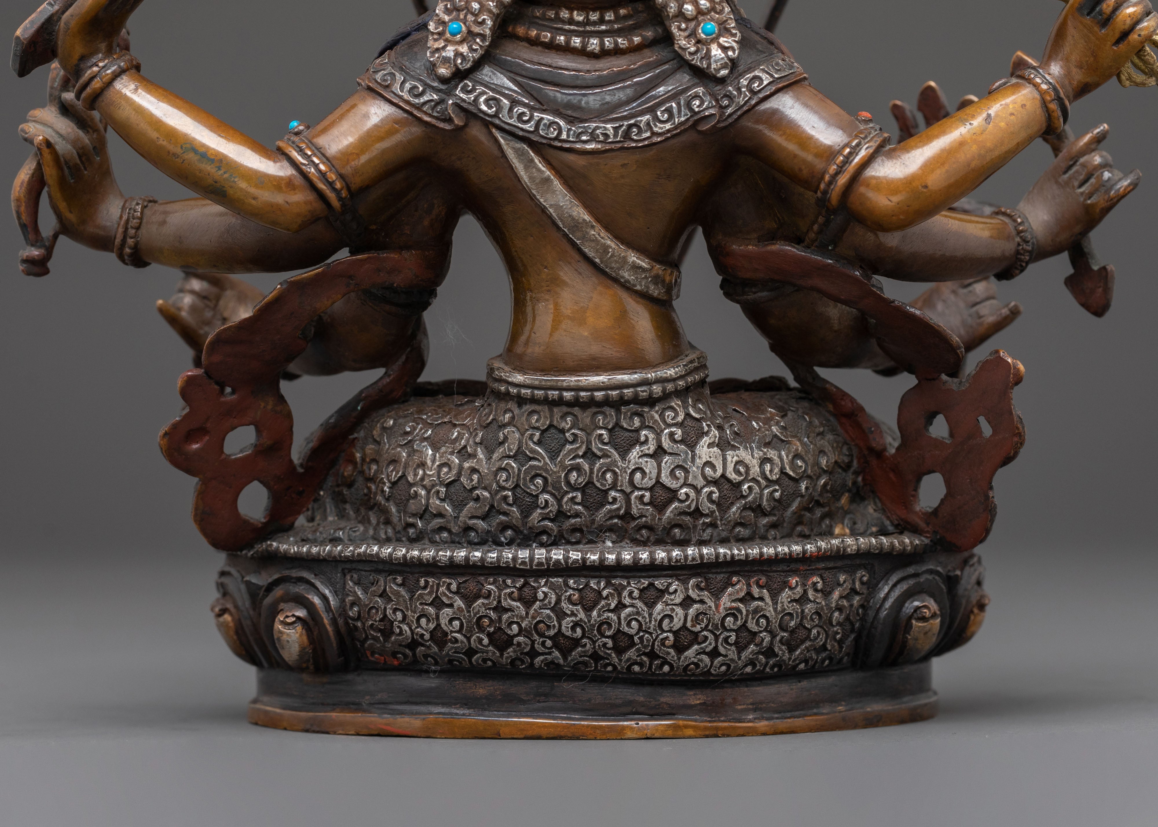 Dhoja Devi Spiritual Statue: Oxidized Copper Serenity