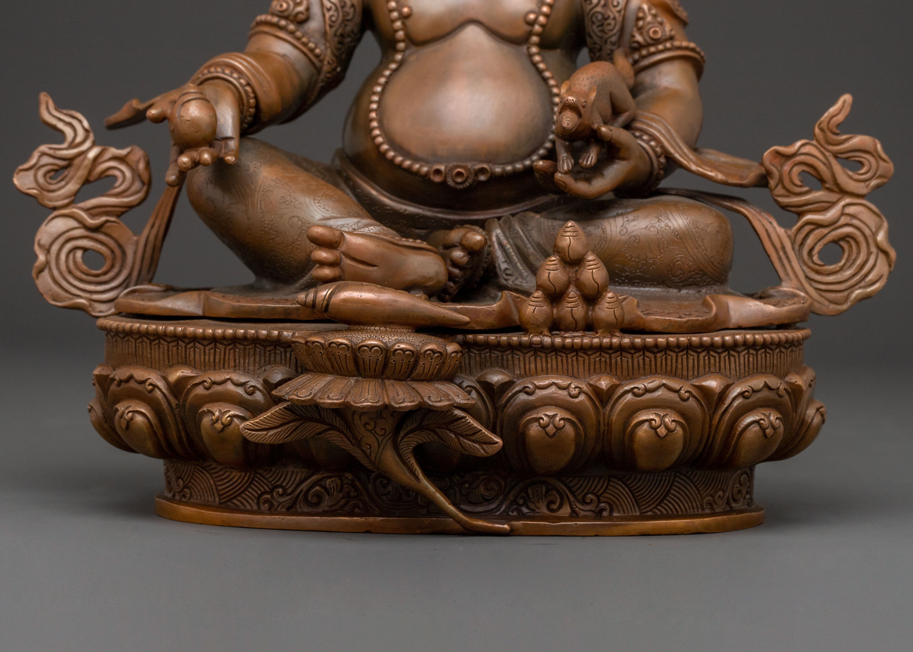 Wealth Deity Dzambhala with Oxidized Copper Body