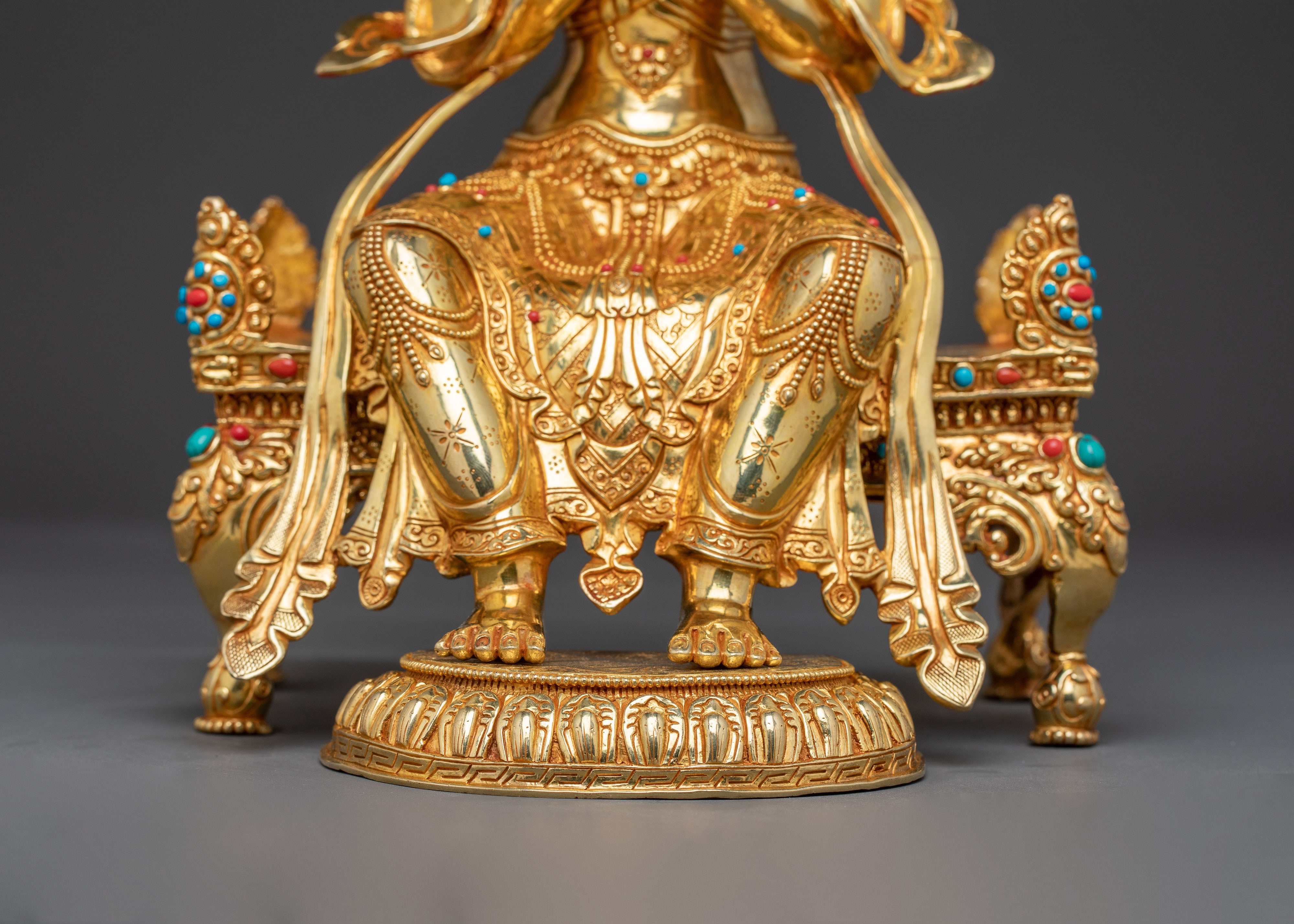 Maitreya Buddha 24K Gold Gilded Copper Statue — Radiant Future Buddha