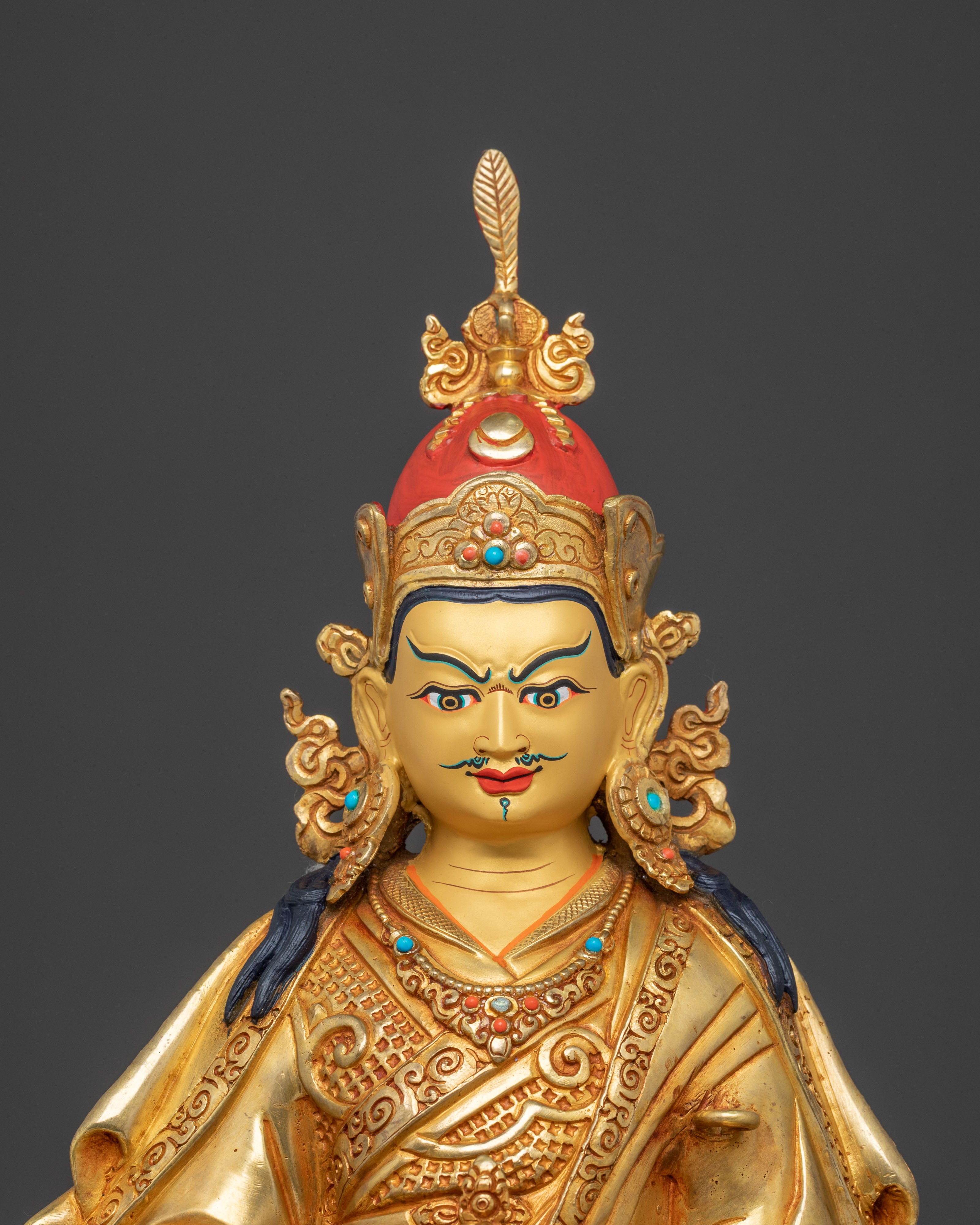 Guru Rinpoche 24K Gold Gilded Divine Sculpture