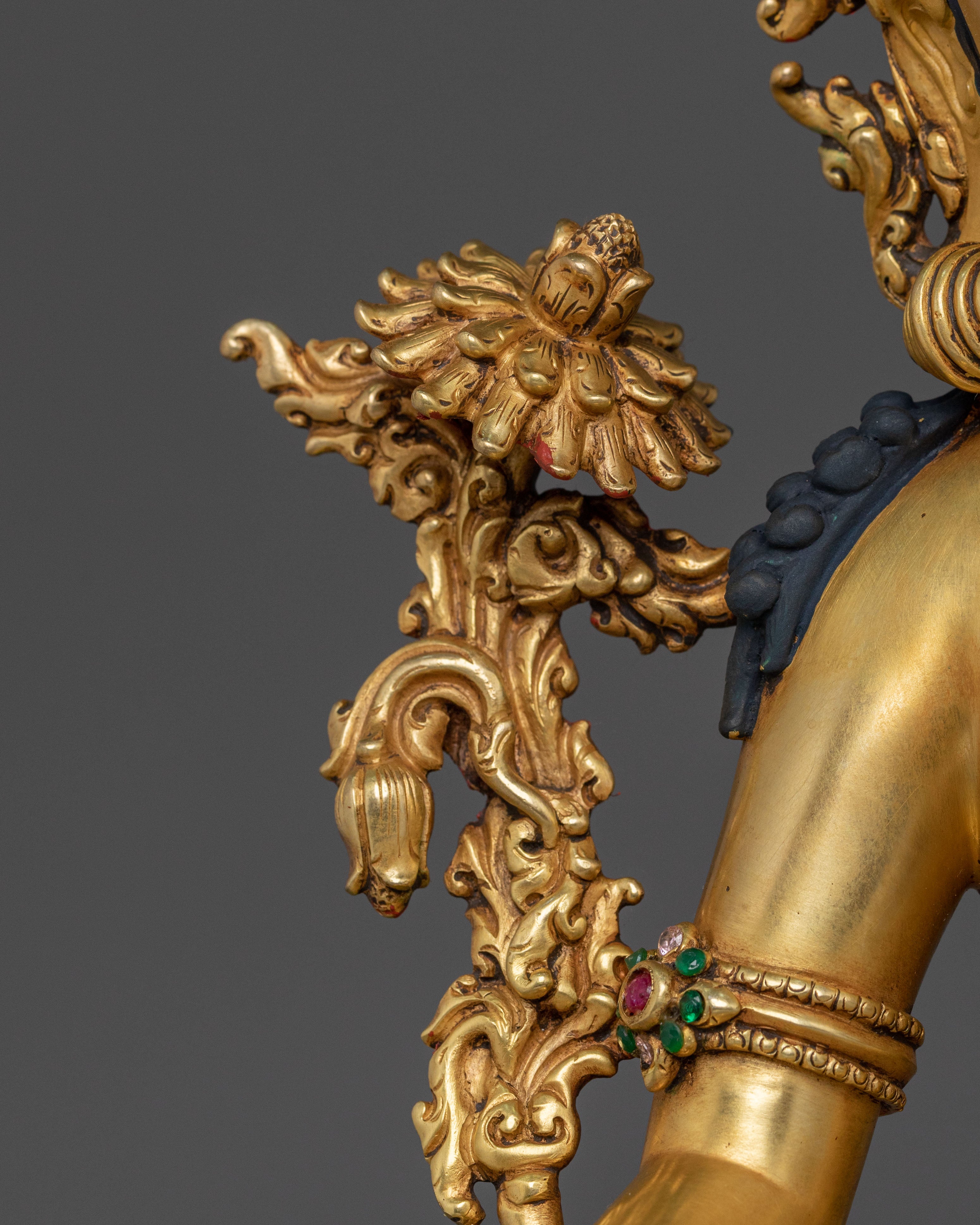 Green Tara Sacred Figurine on Throne | Home Decor