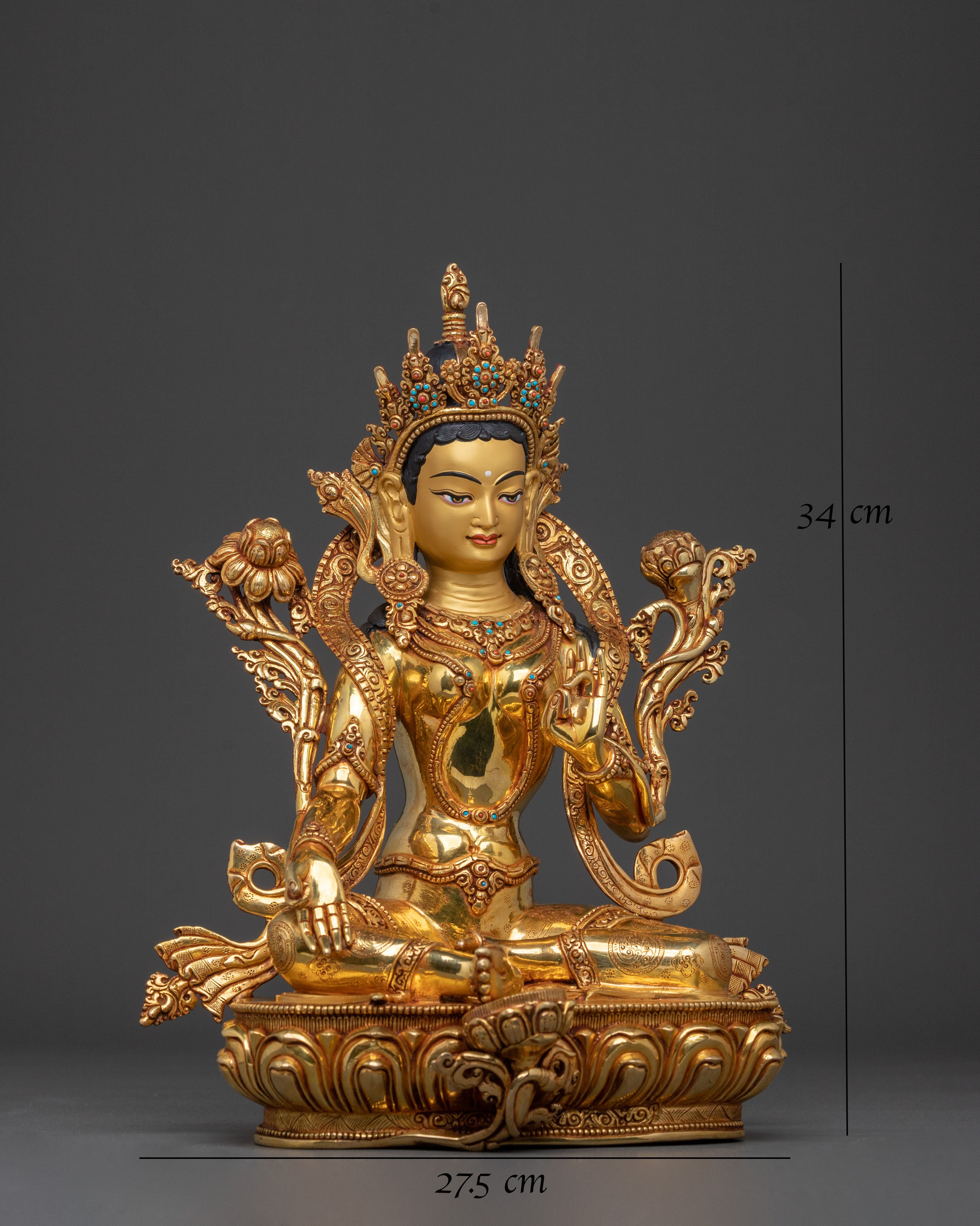 Green Tara Statue | Sacred Buddhist Goddess