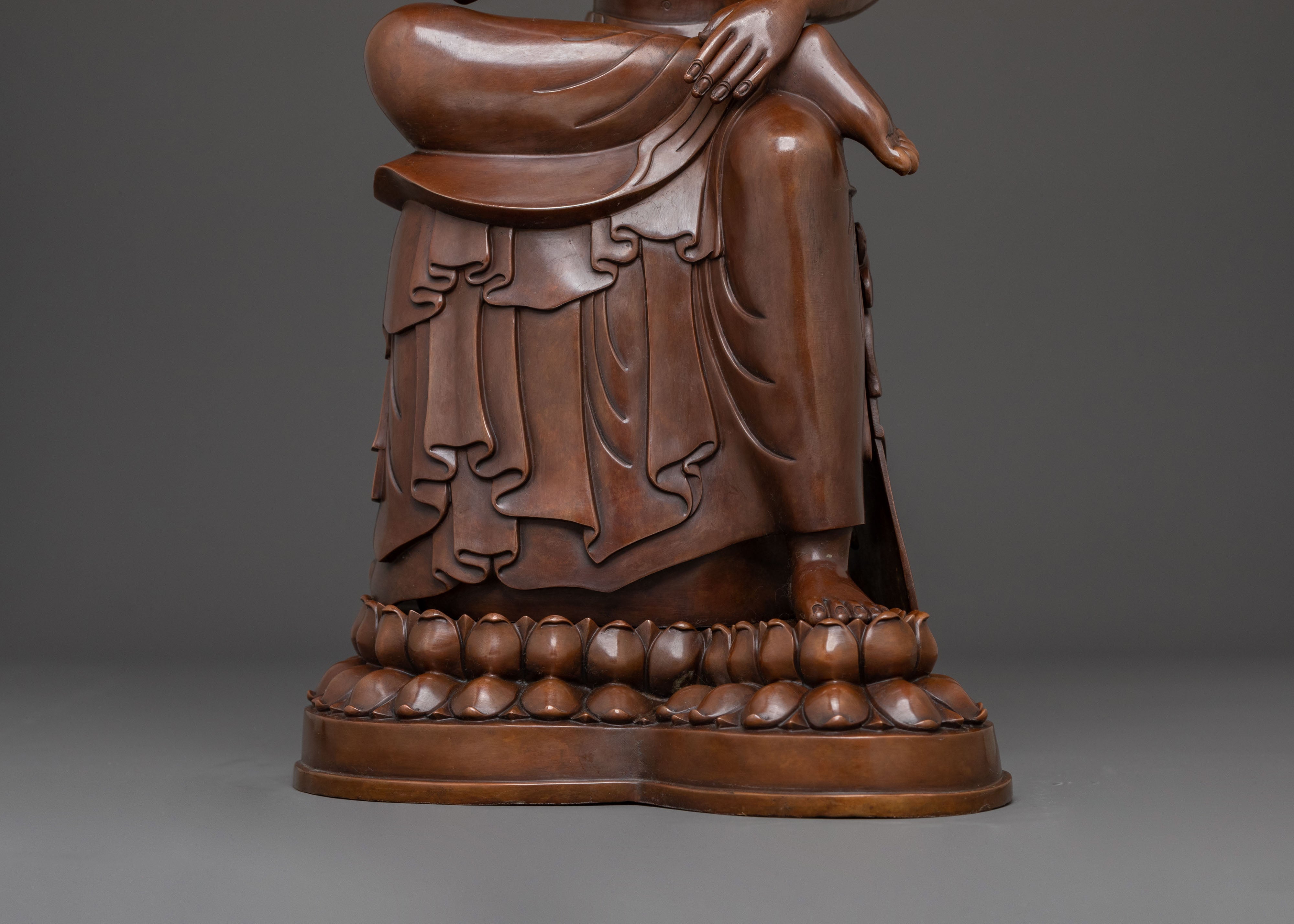 Oxidized Copper Guanyin Statue: Home Altar