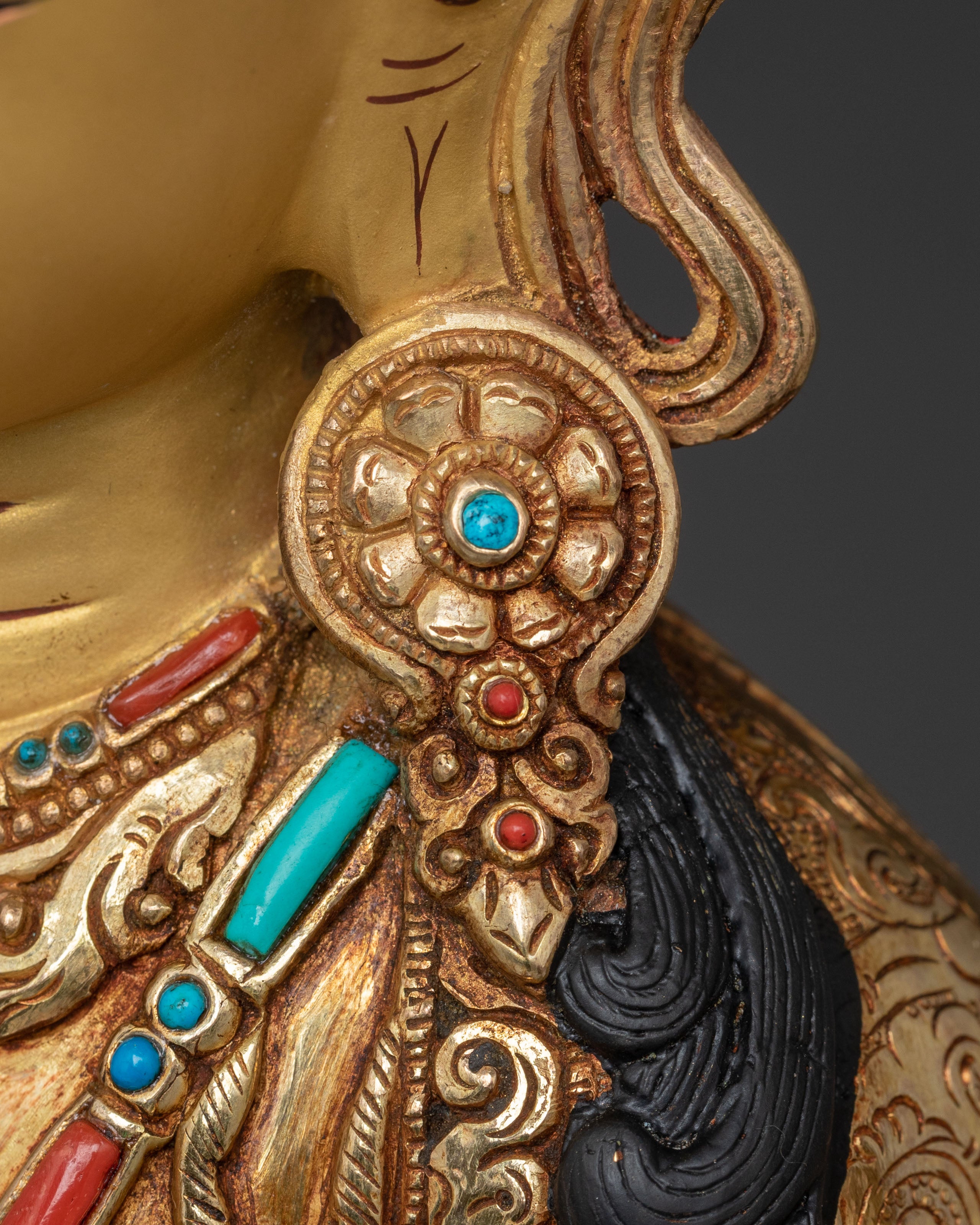 Chenrezig Gold Gilded Copper Statue