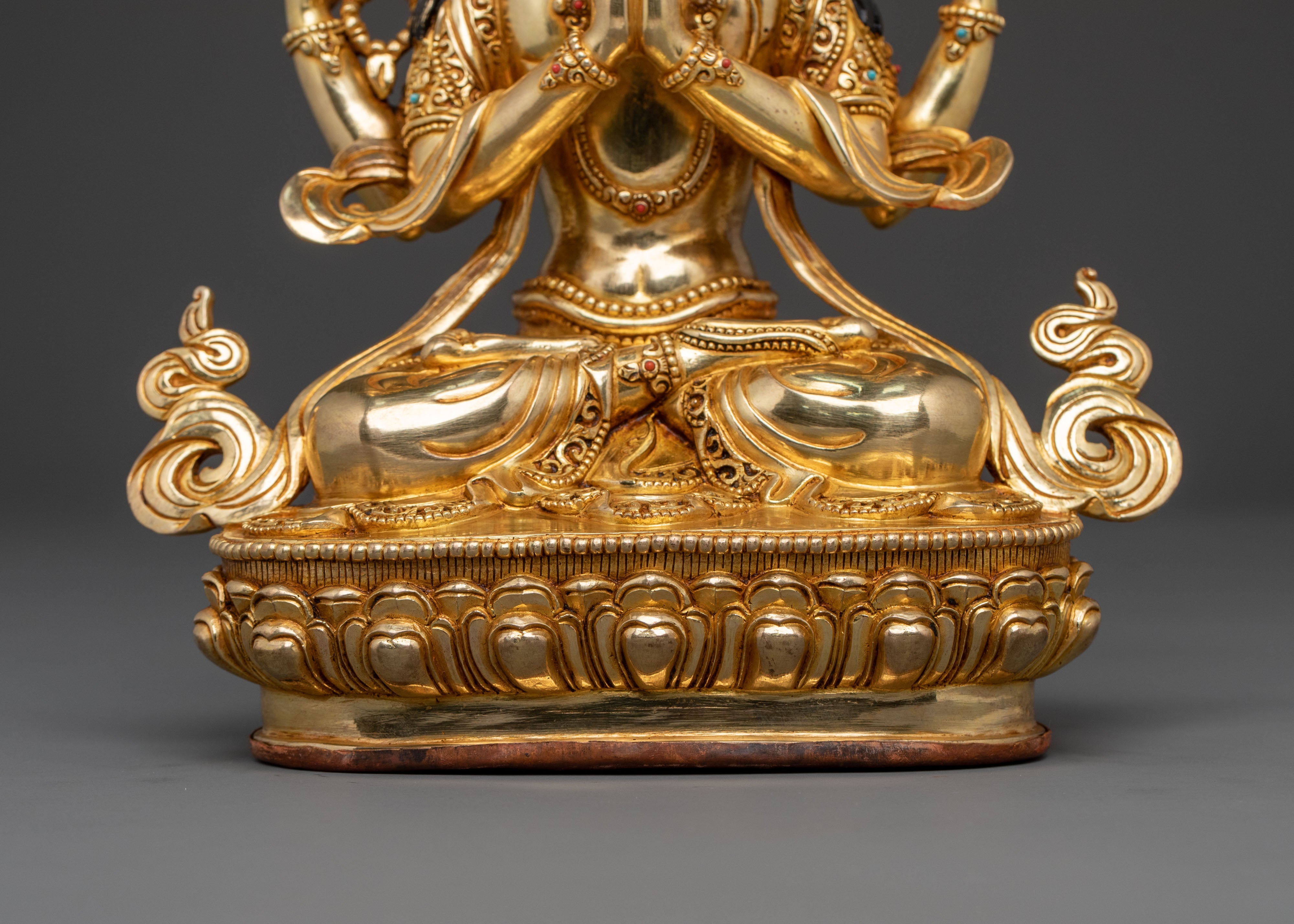 Chenrezig Statue | 24k Gold Gilded Bodhisattva