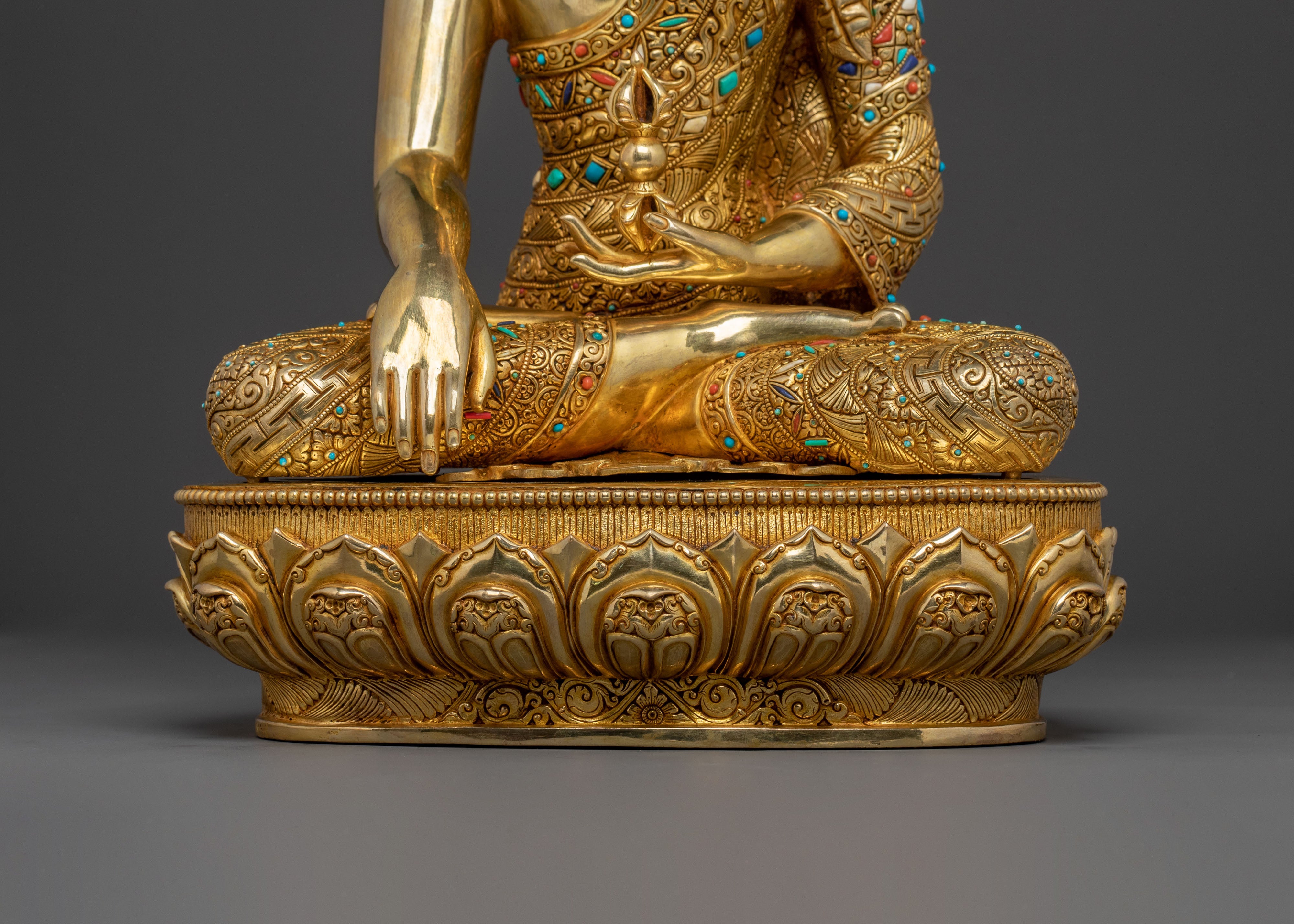 Crowned Mitrugpa Sacred Statue with 24K Gold Glided