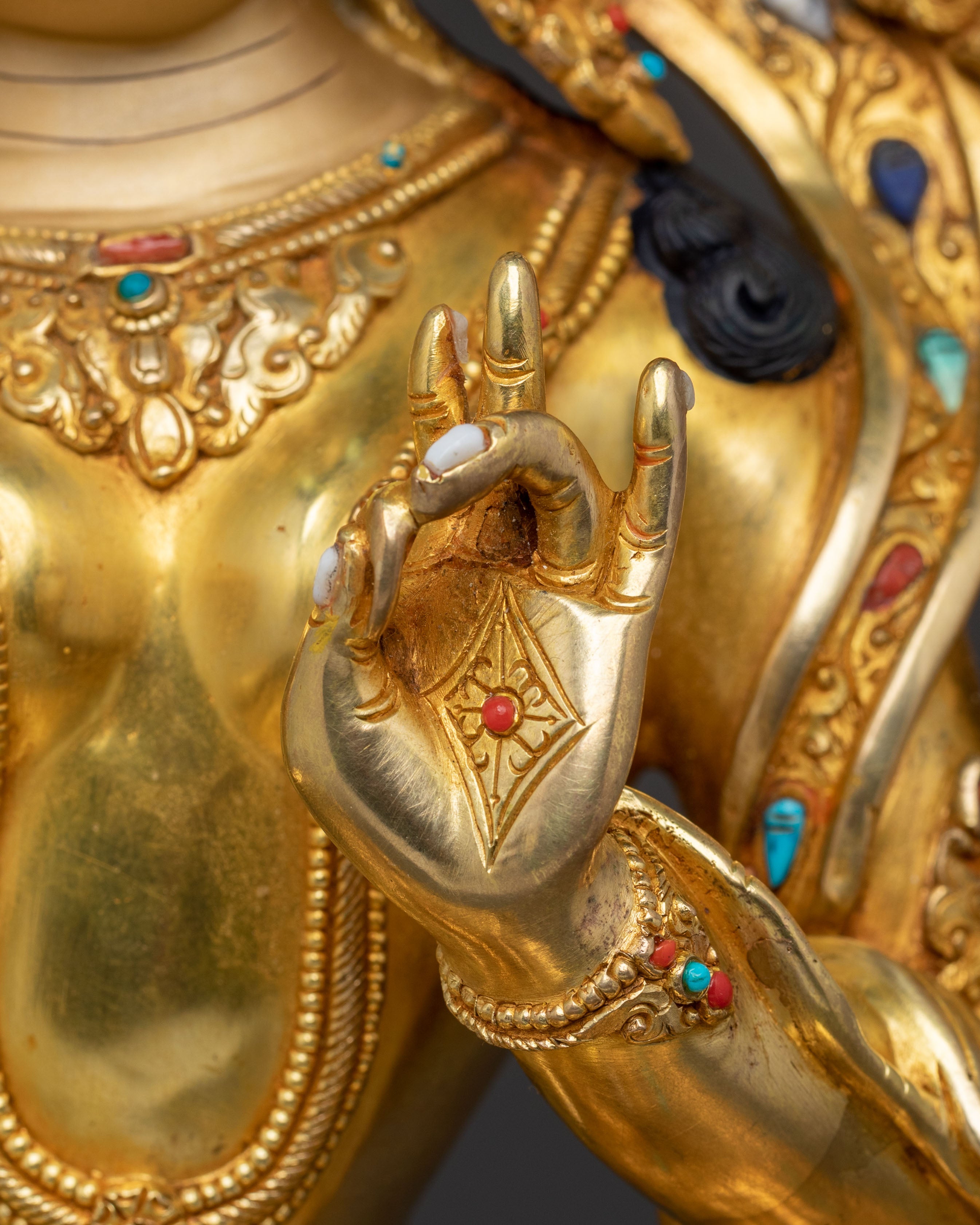 Protector Green Tara Traditional Statue | Altar Decor