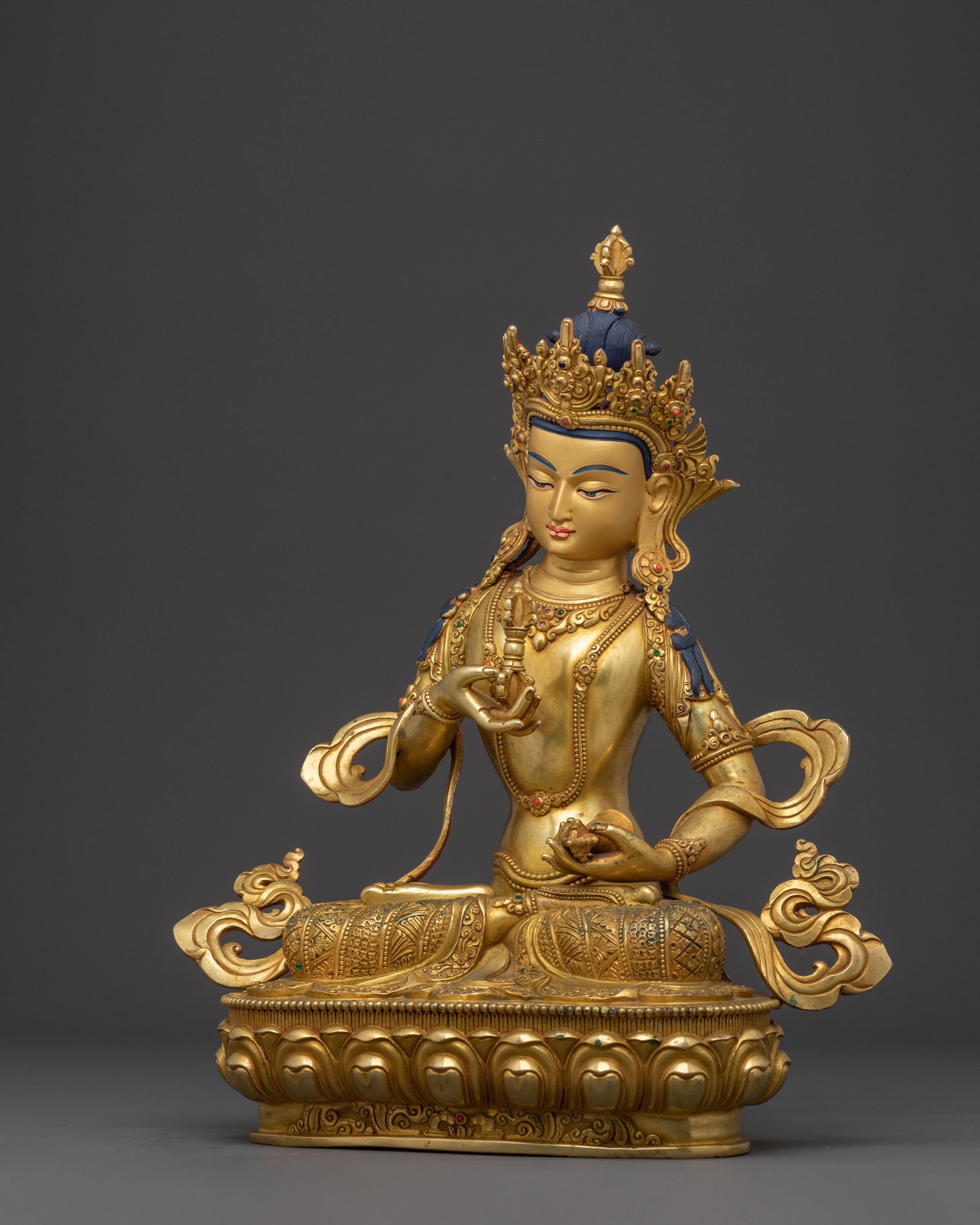 Golden Statue of Divine Vajrasattva | 24k Gold Gilded