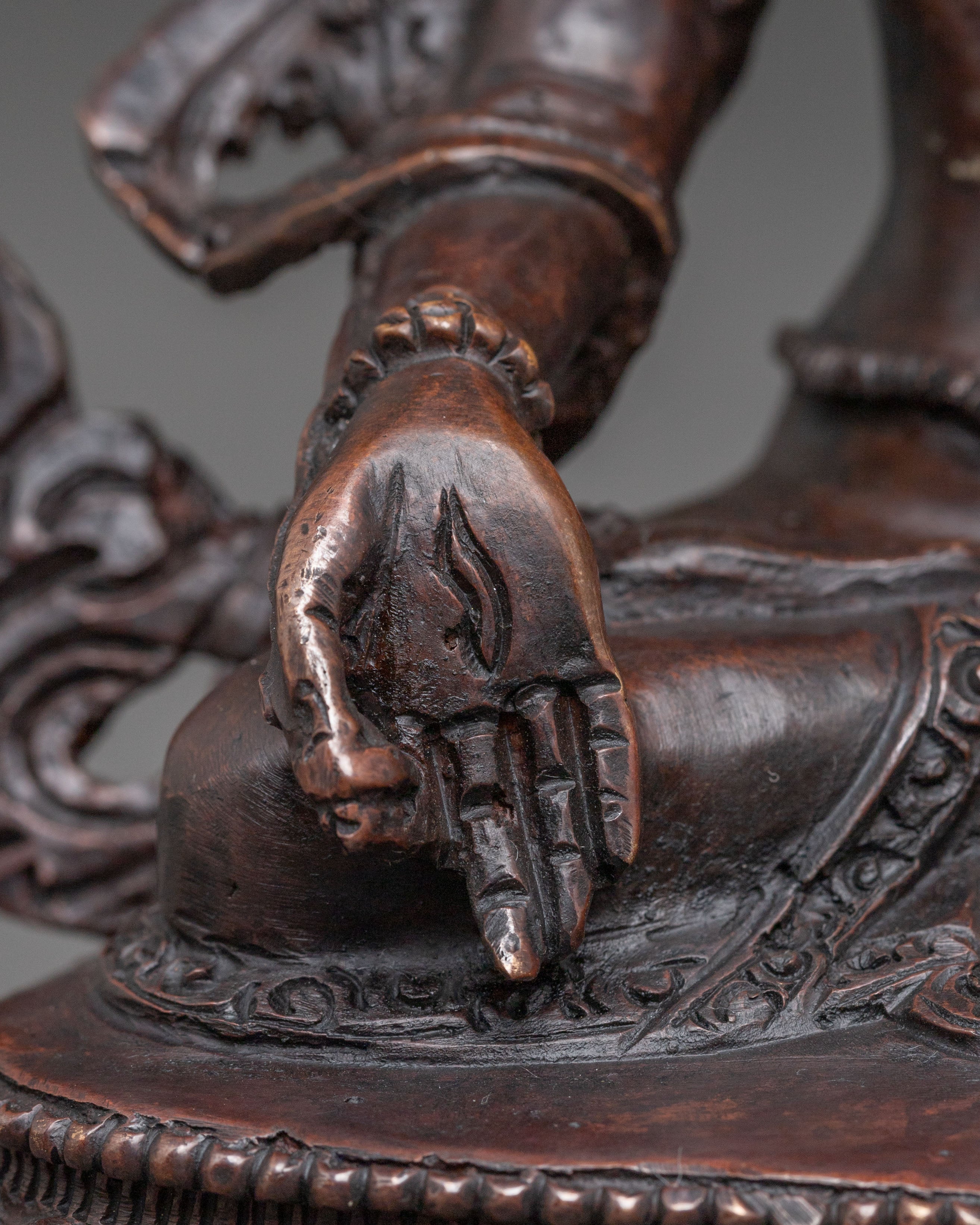 White Tara Oxidized Copper Statue | Goddess of Healing & Longevity