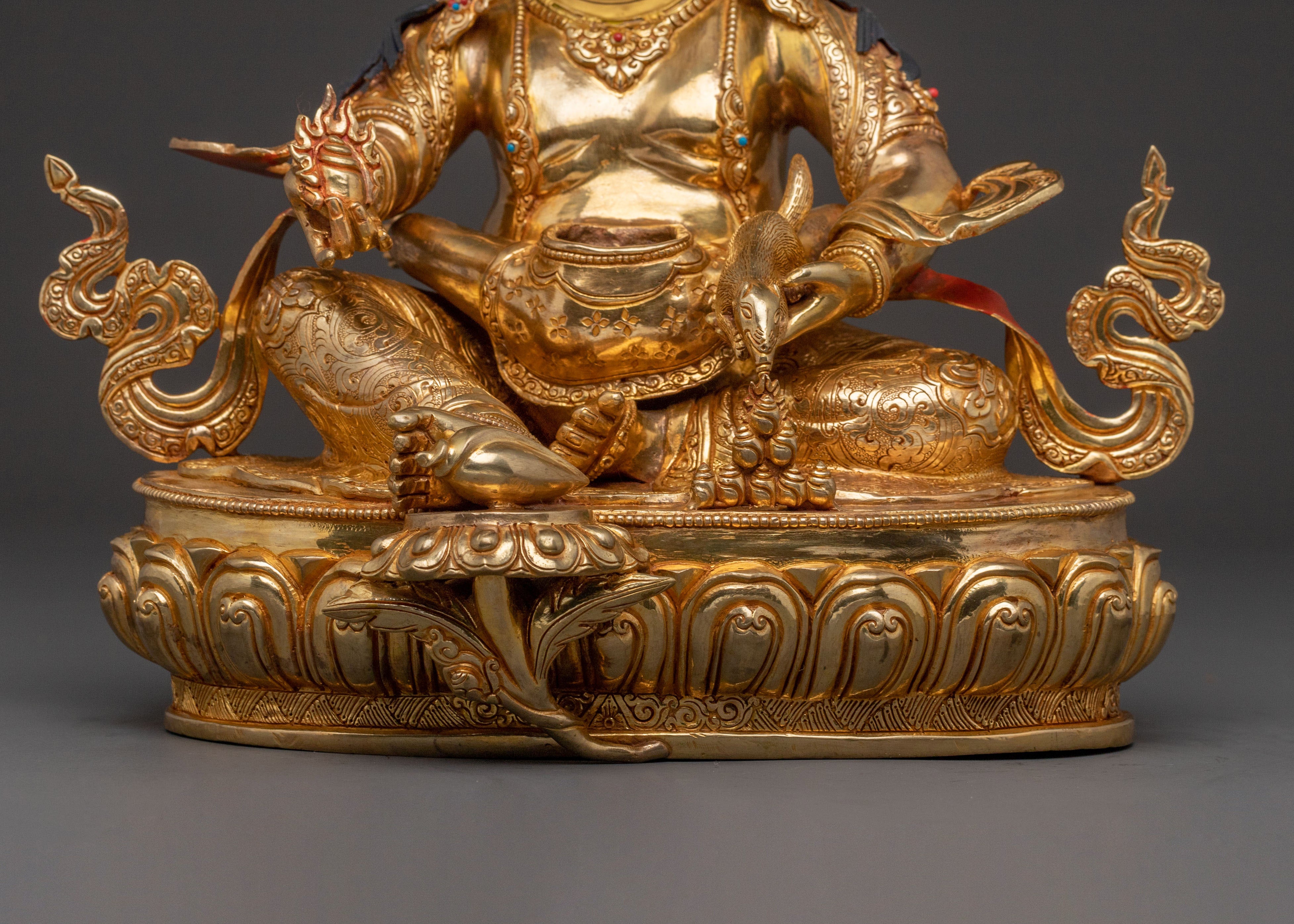 Green Dzambhala Spiritual Statue | Generosity Figure