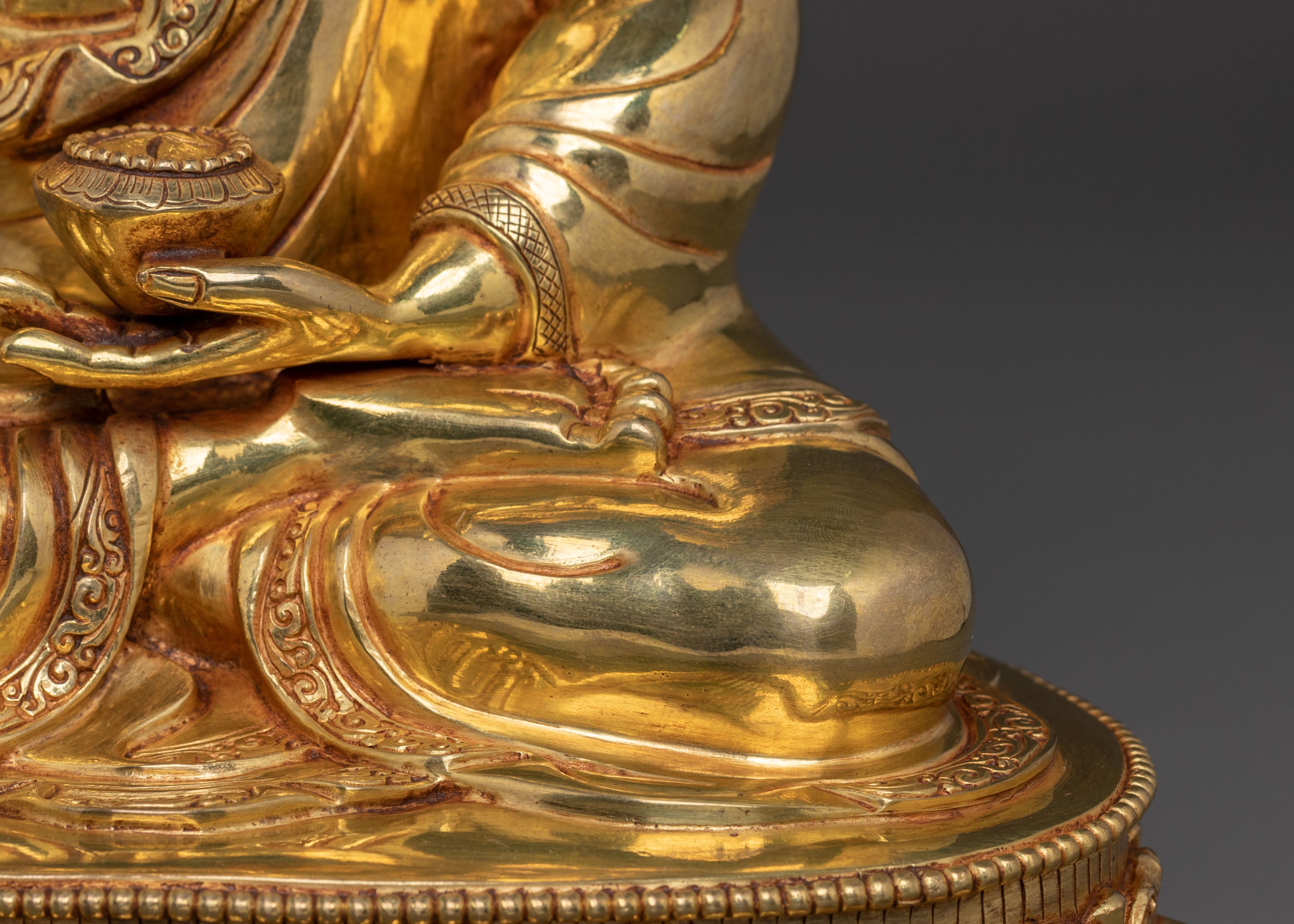 Ratnasambhava: 24K Gold Gilded Spiritual Statue