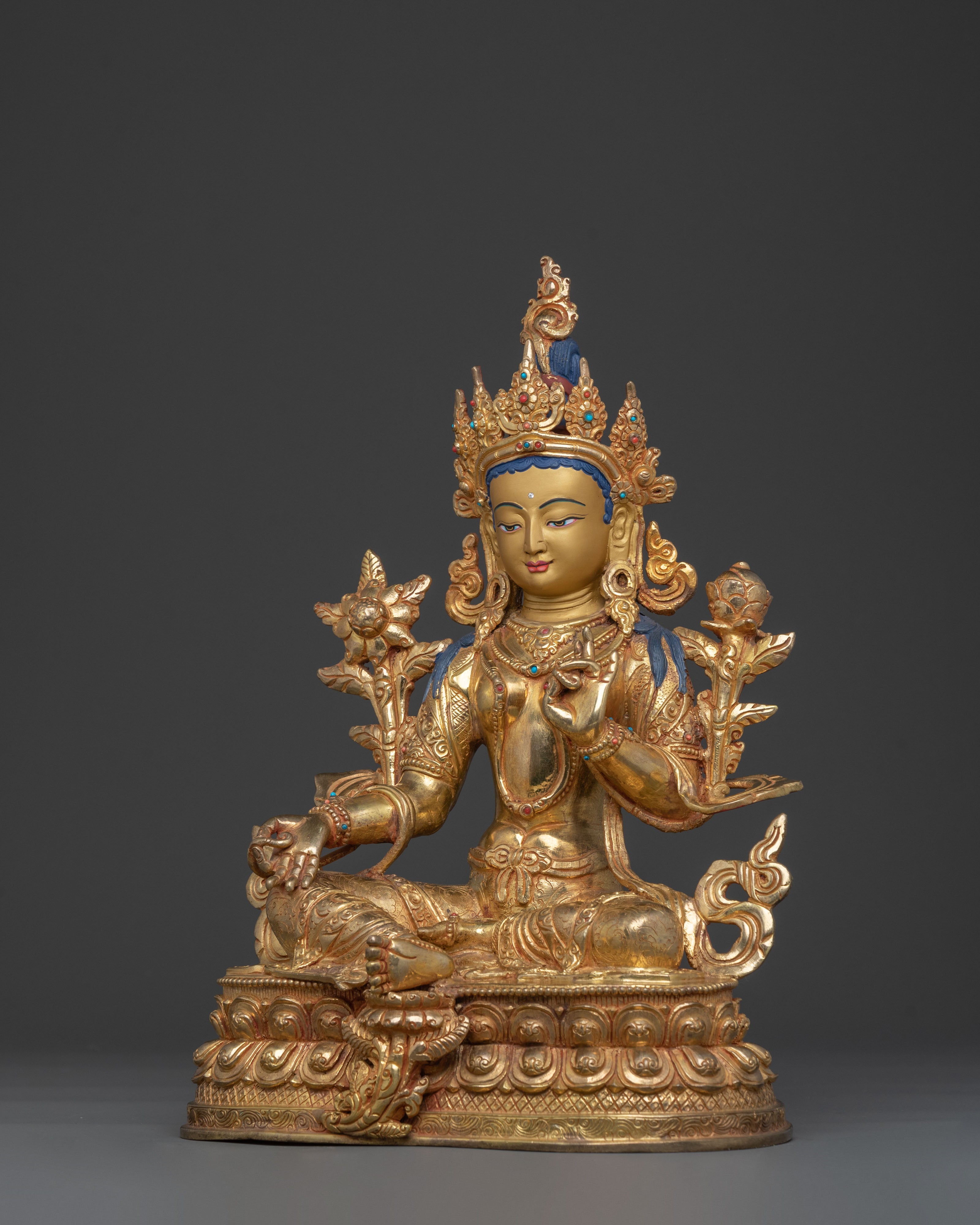 Green Tara Fearless Protector Statue: Goddess of Compassion