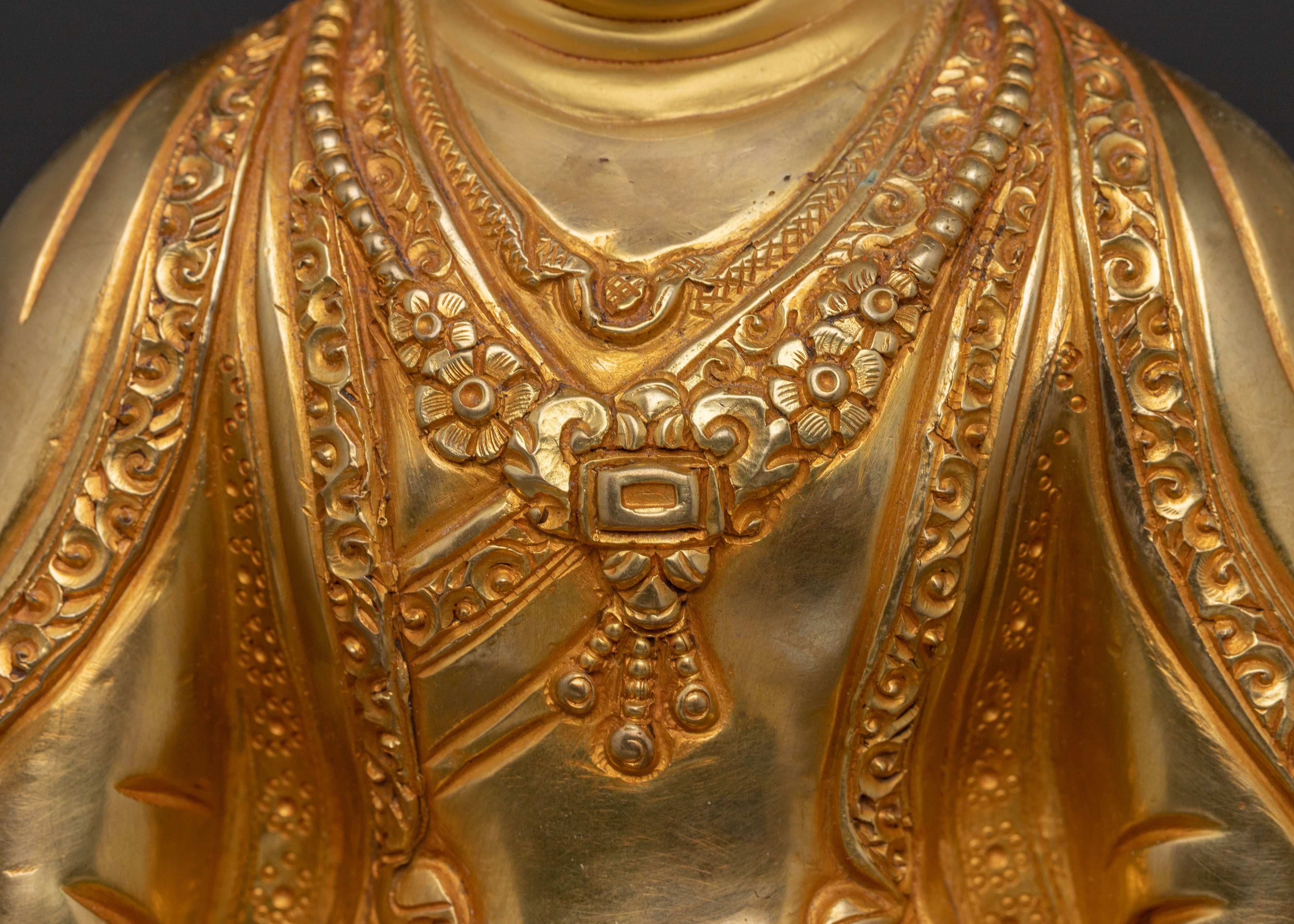 Kagyu Masters Golden Copper Statues Set