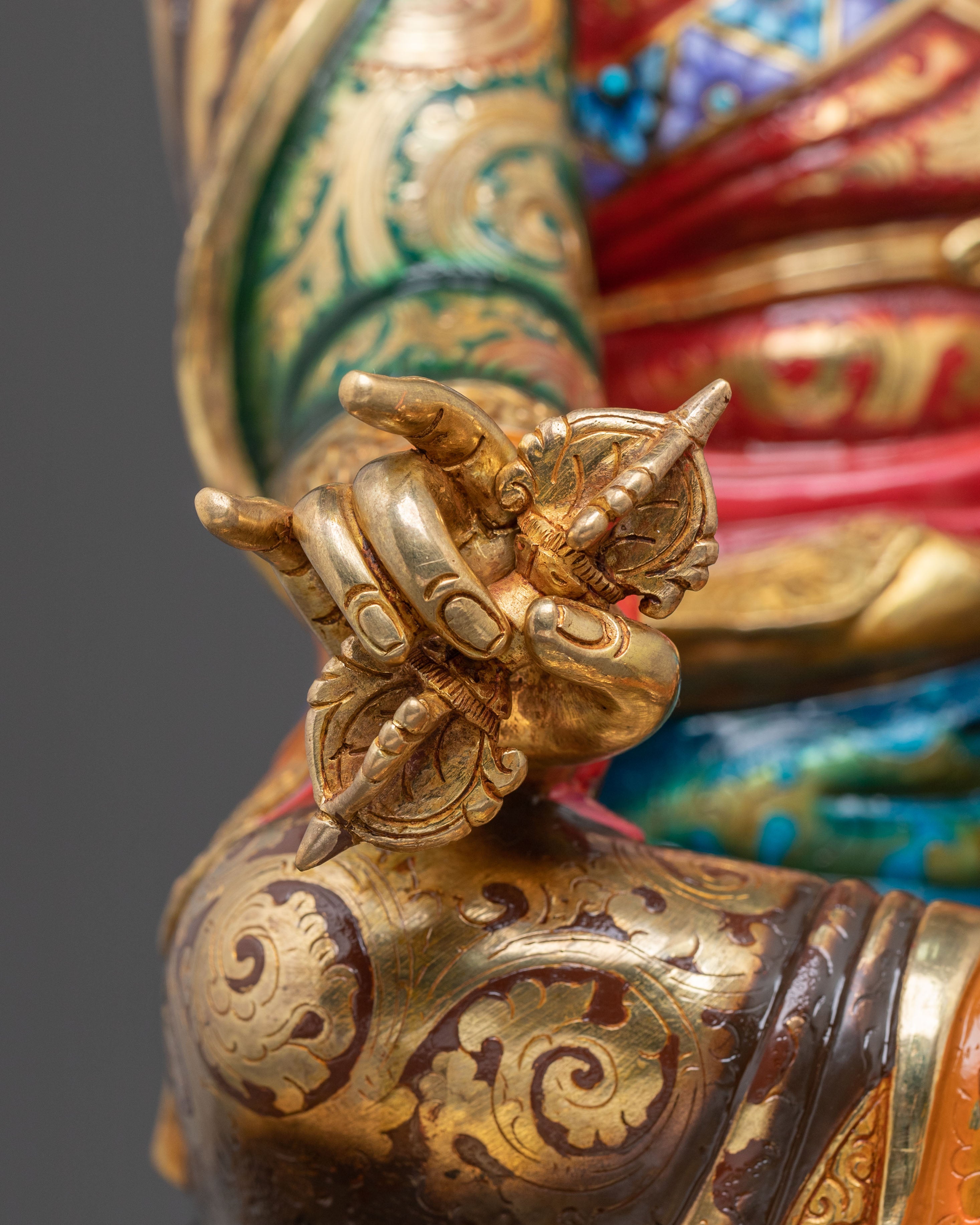 Magnificent Guru Rinpoche Vajra Master Statue | 24K Gold Gilded