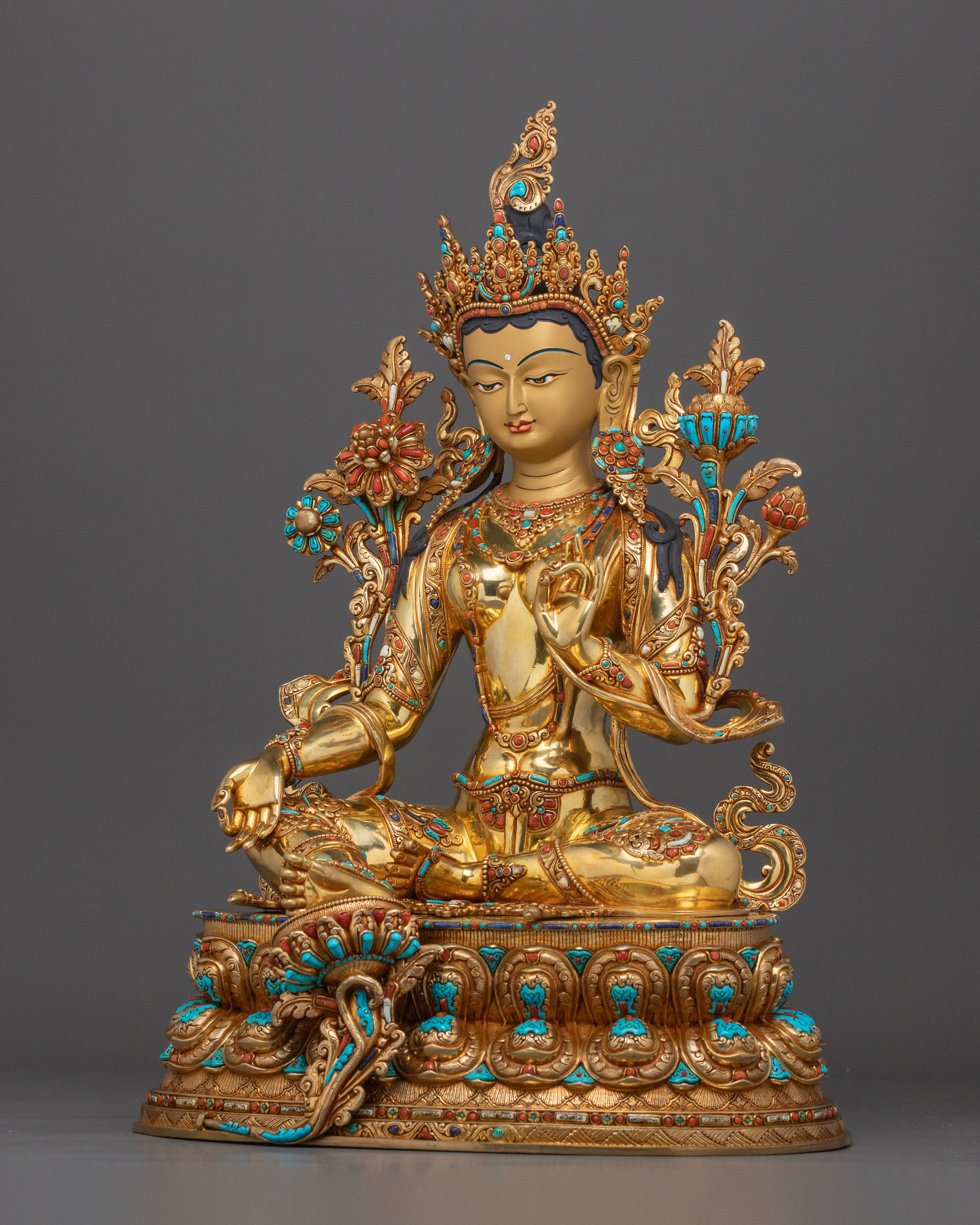 Green Tara Spiritual Statue | Tibetan Buddhist Goddess