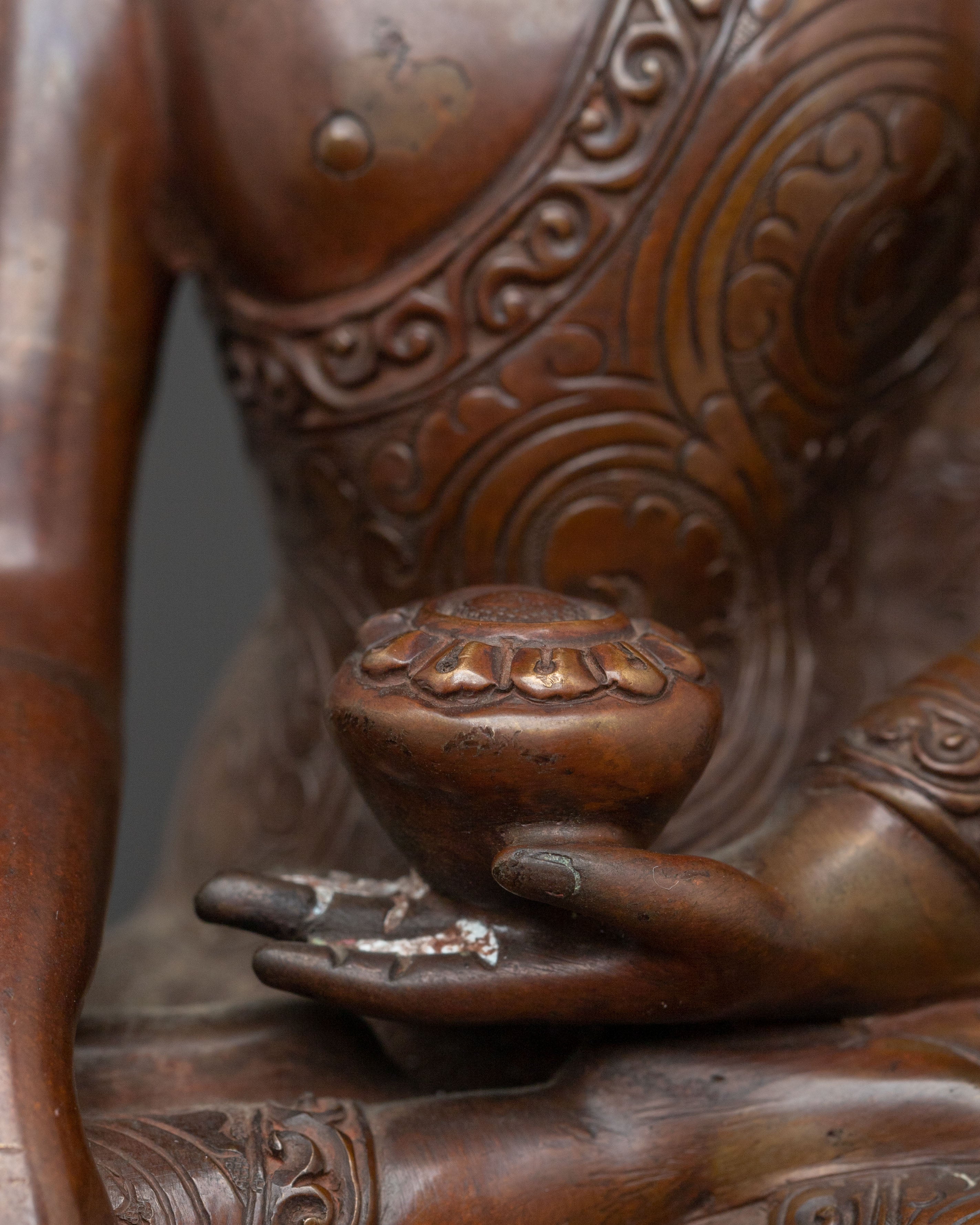 Shakyamuni Buddha Statue | Oxidized Copper Figure
