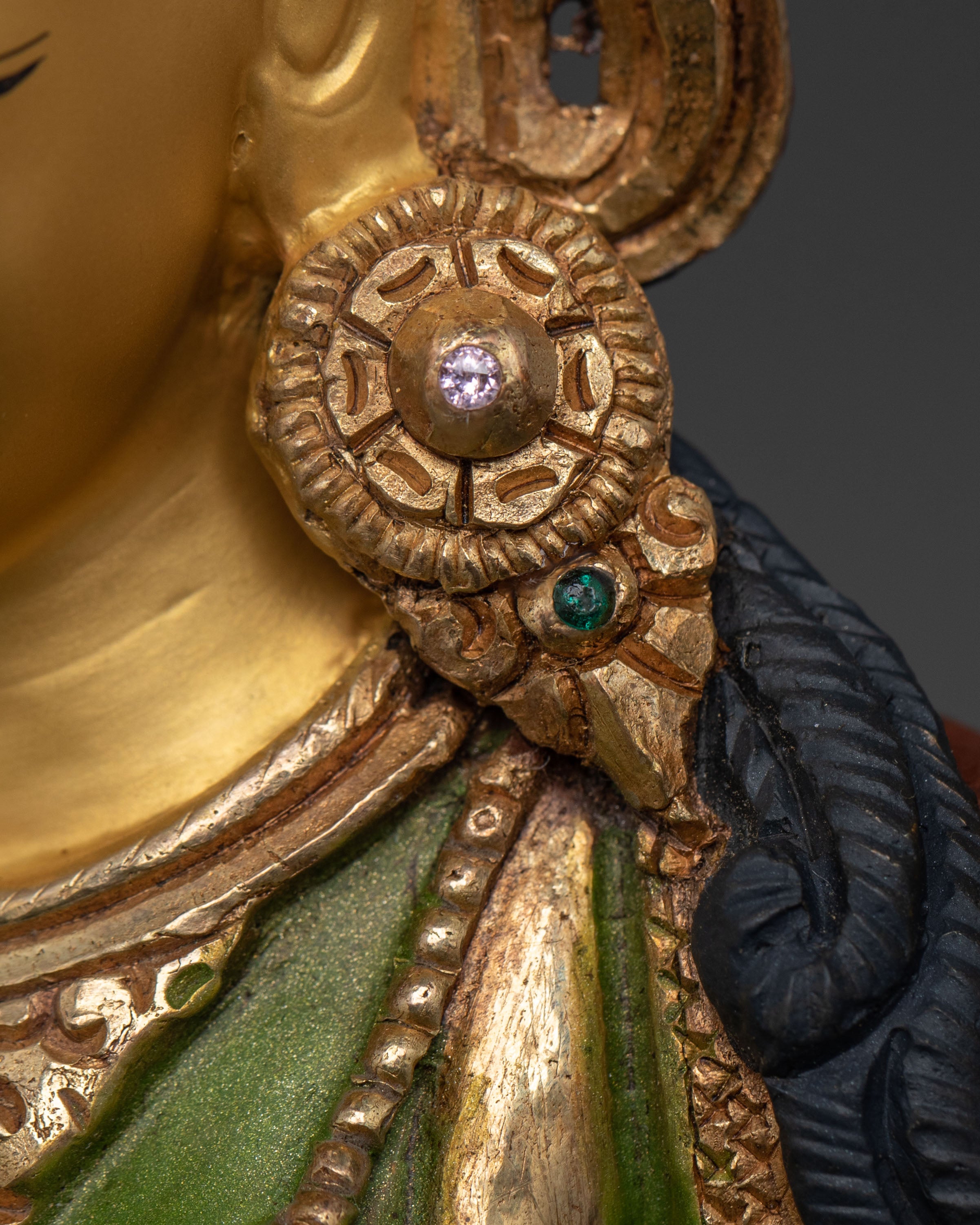 Green Tara Statue | 24K Gold Gilded Sacred Guardian