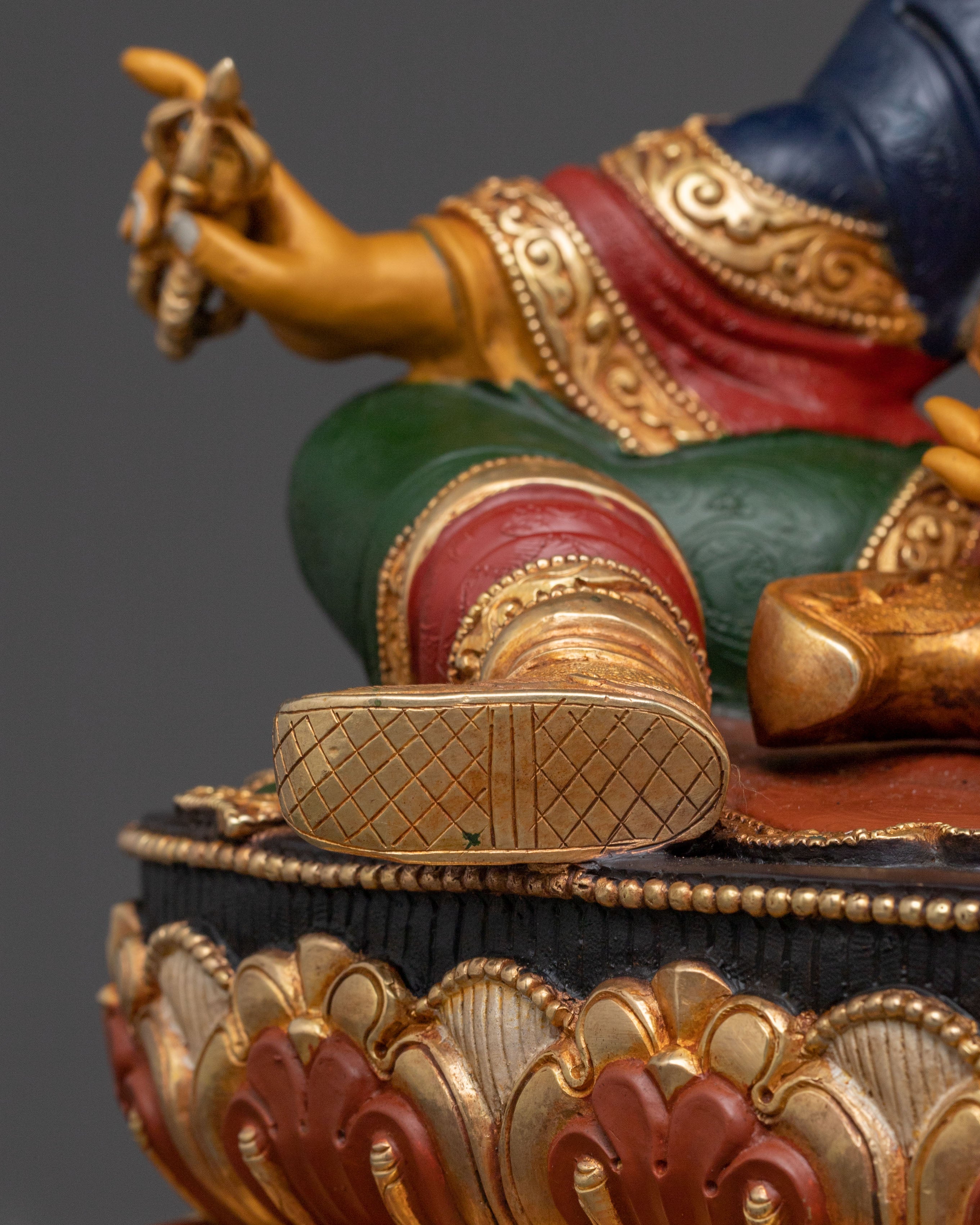 Guru Rinpoche Divine Statue – Gilded Copper Art