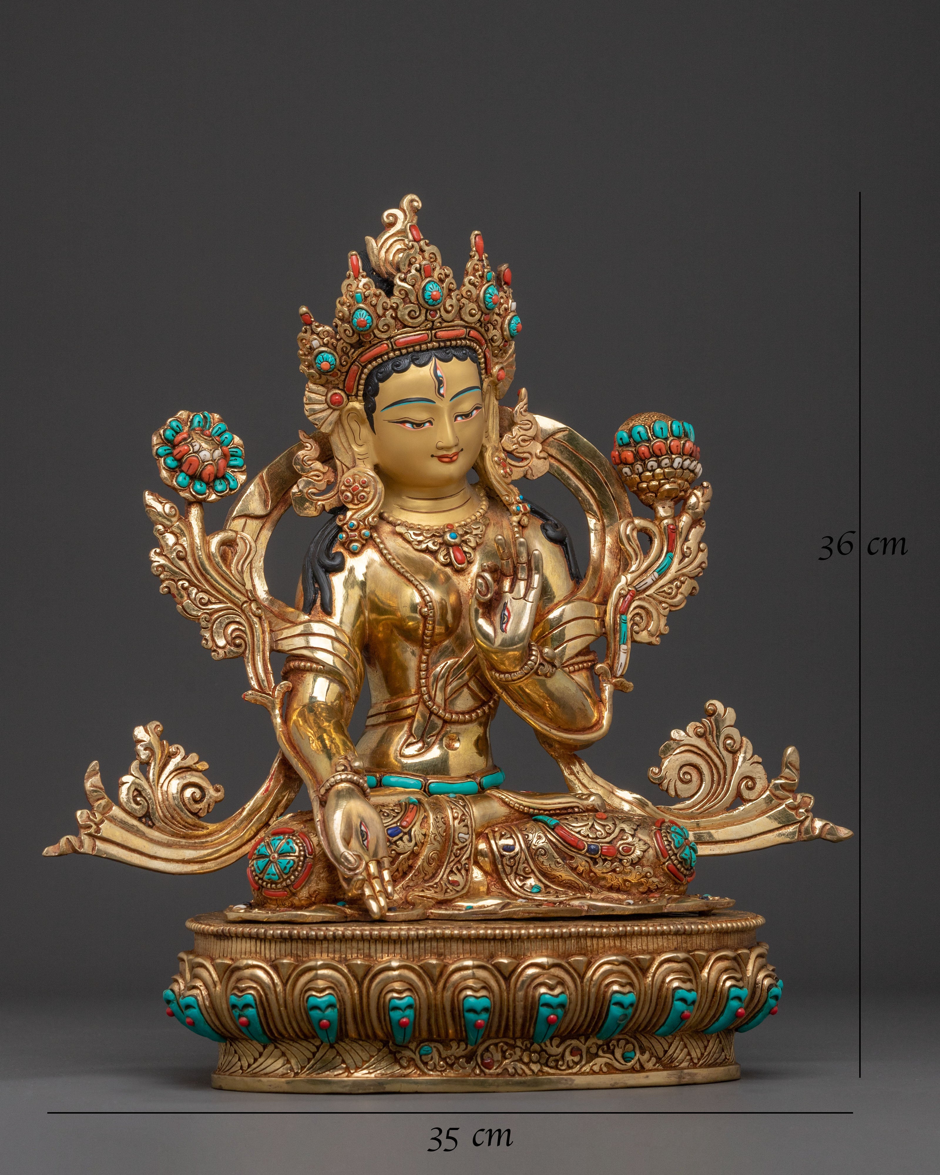 White Tara Statue | Himalayan Buddhist Figurine