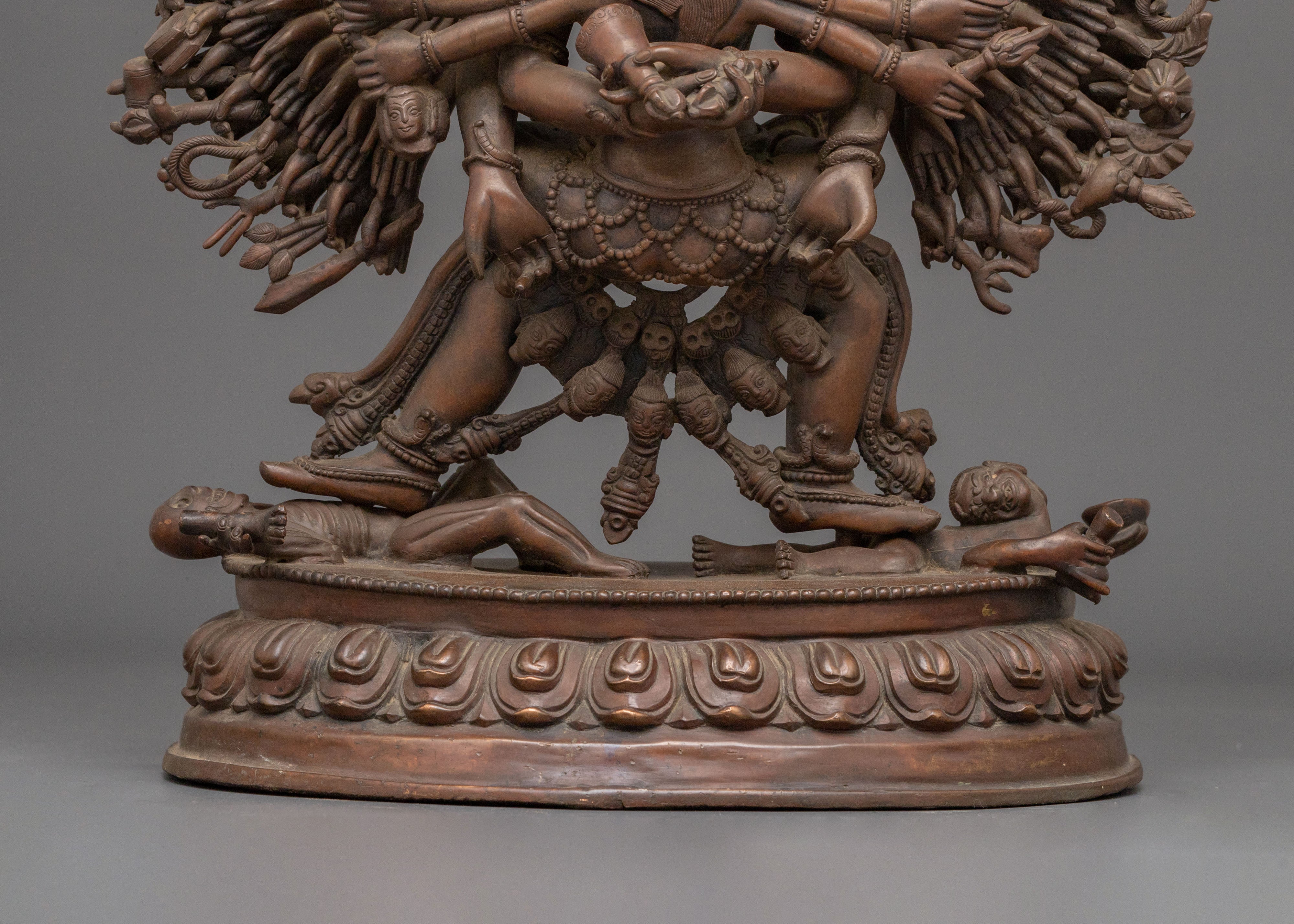 Heruka Chakrasamvara Sculpture | Oxidized Copper Masterpiece