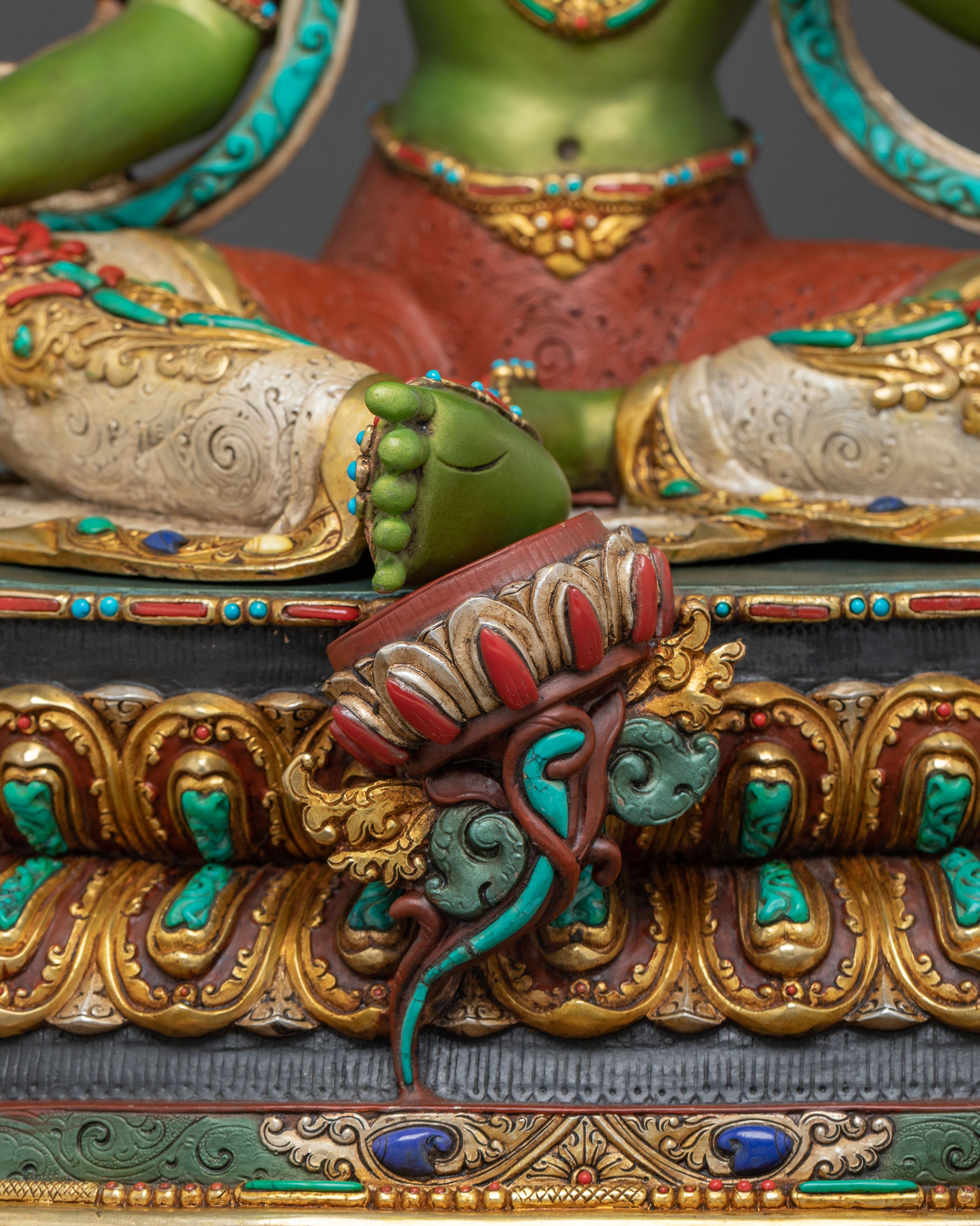 Green Tara Compassion Figure | 24K Gold Gilded Statue