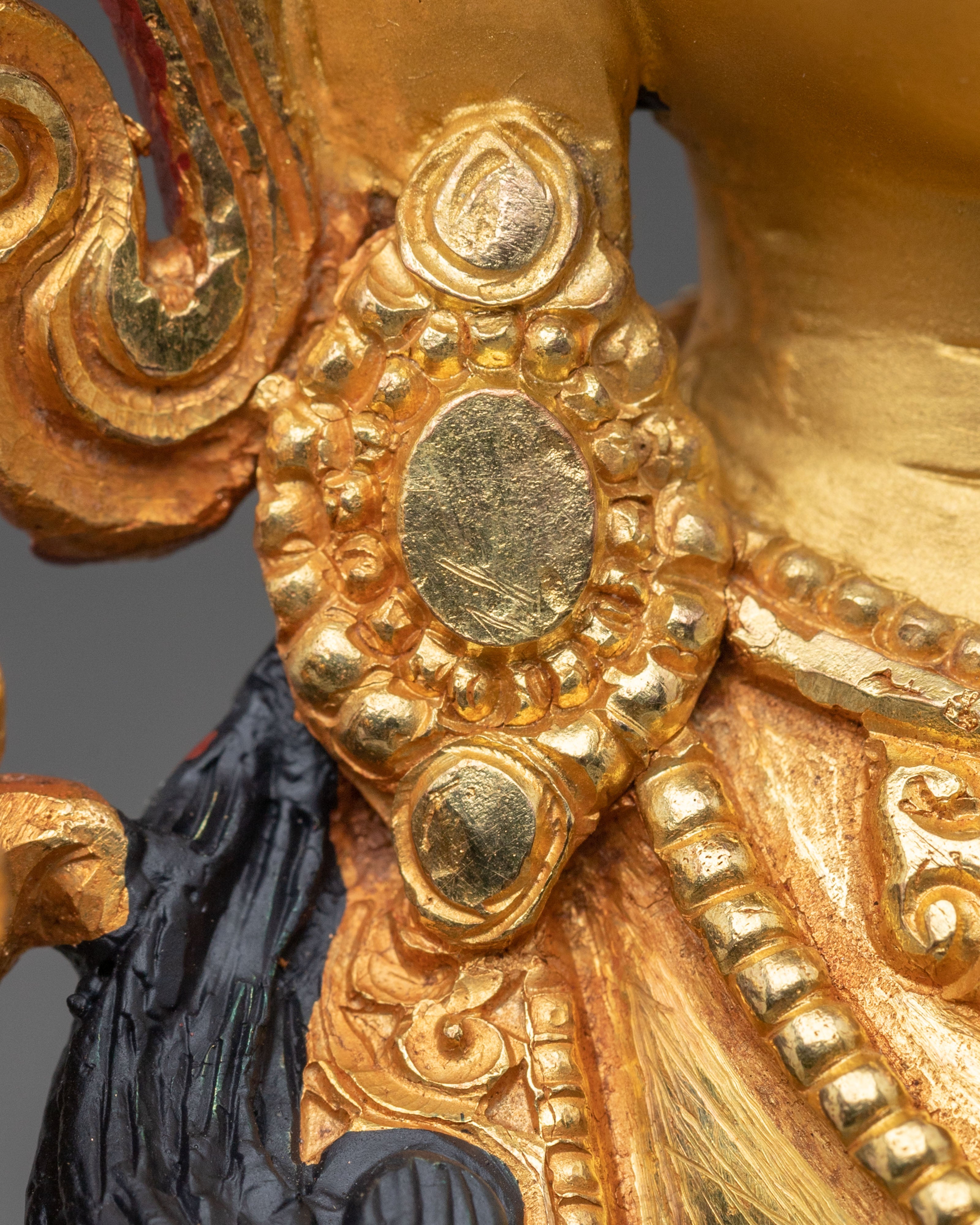 Buddhist Green Tara Meditation Statue in 24K Gold Gilded Copper