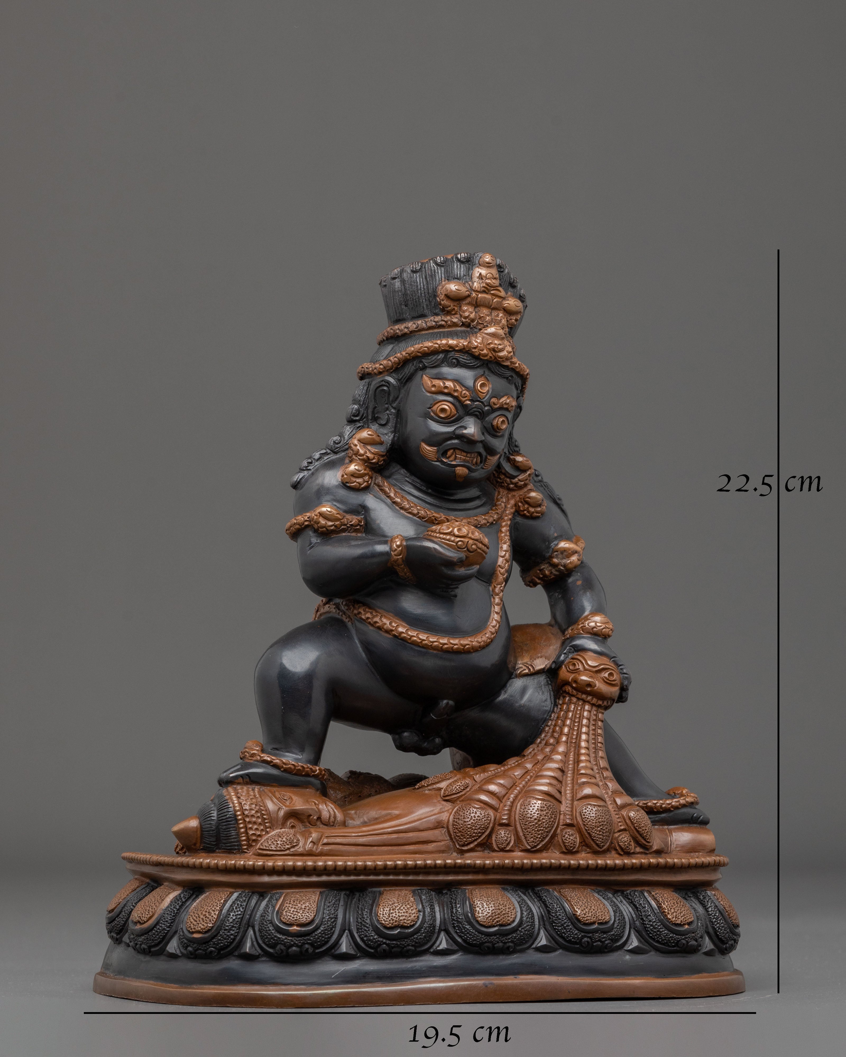 Black Dzambhala Statue | Oxidized Copper Figurine