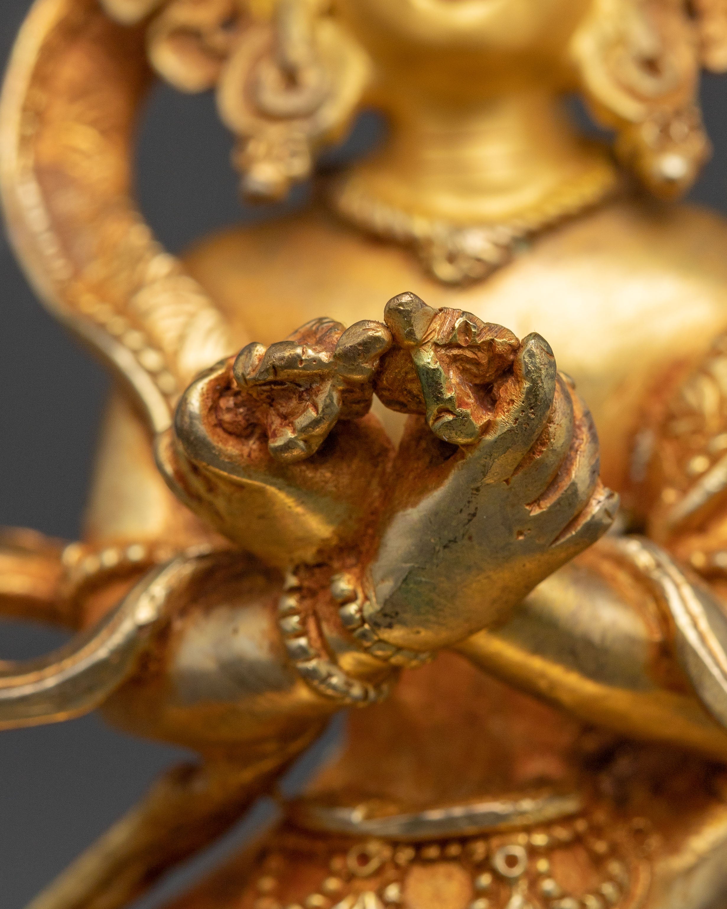 Exquisite Gold Gilded Heruka Deity Chakrasambhara Statue