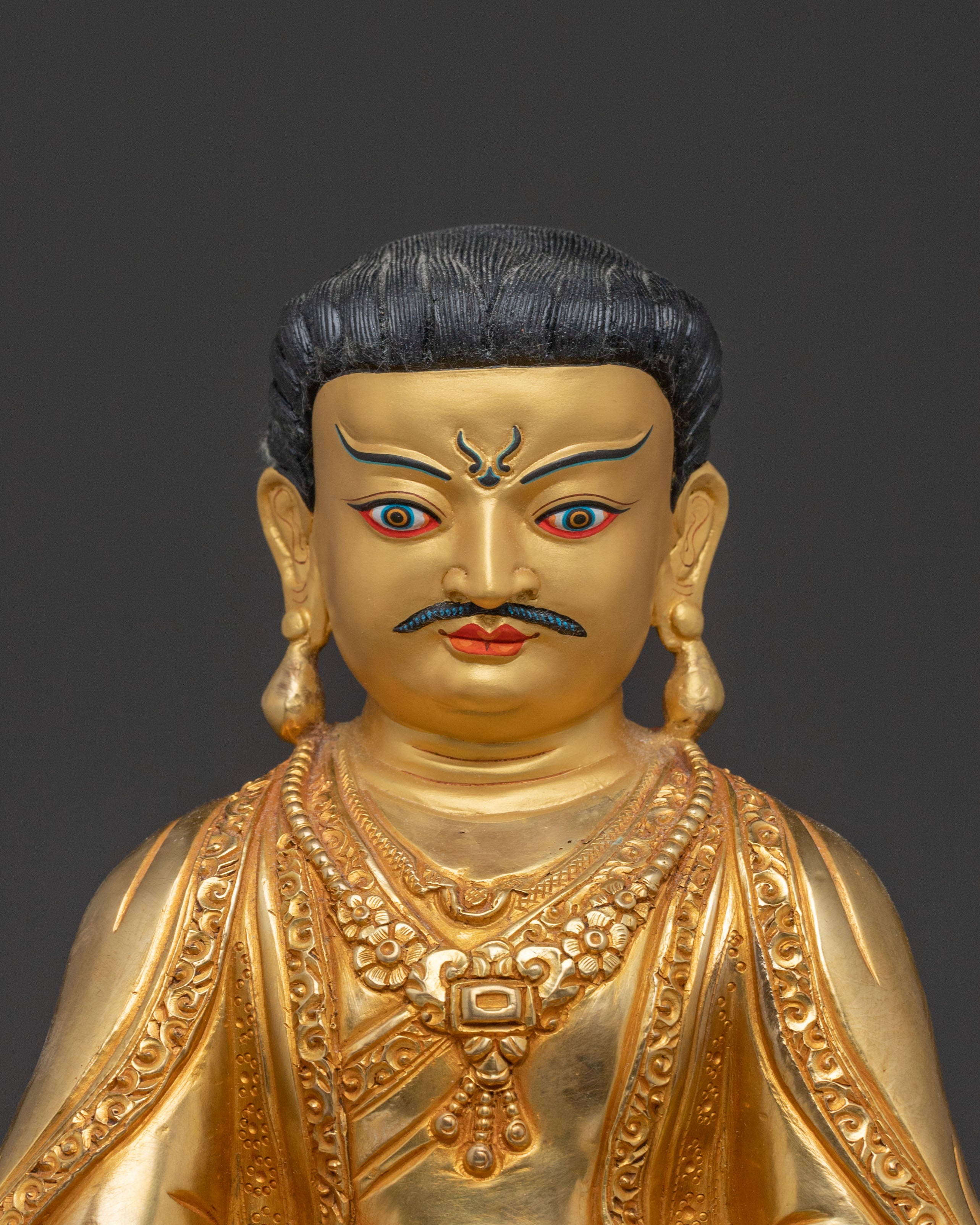 Kagyu Masters Golden Copper Statues Set