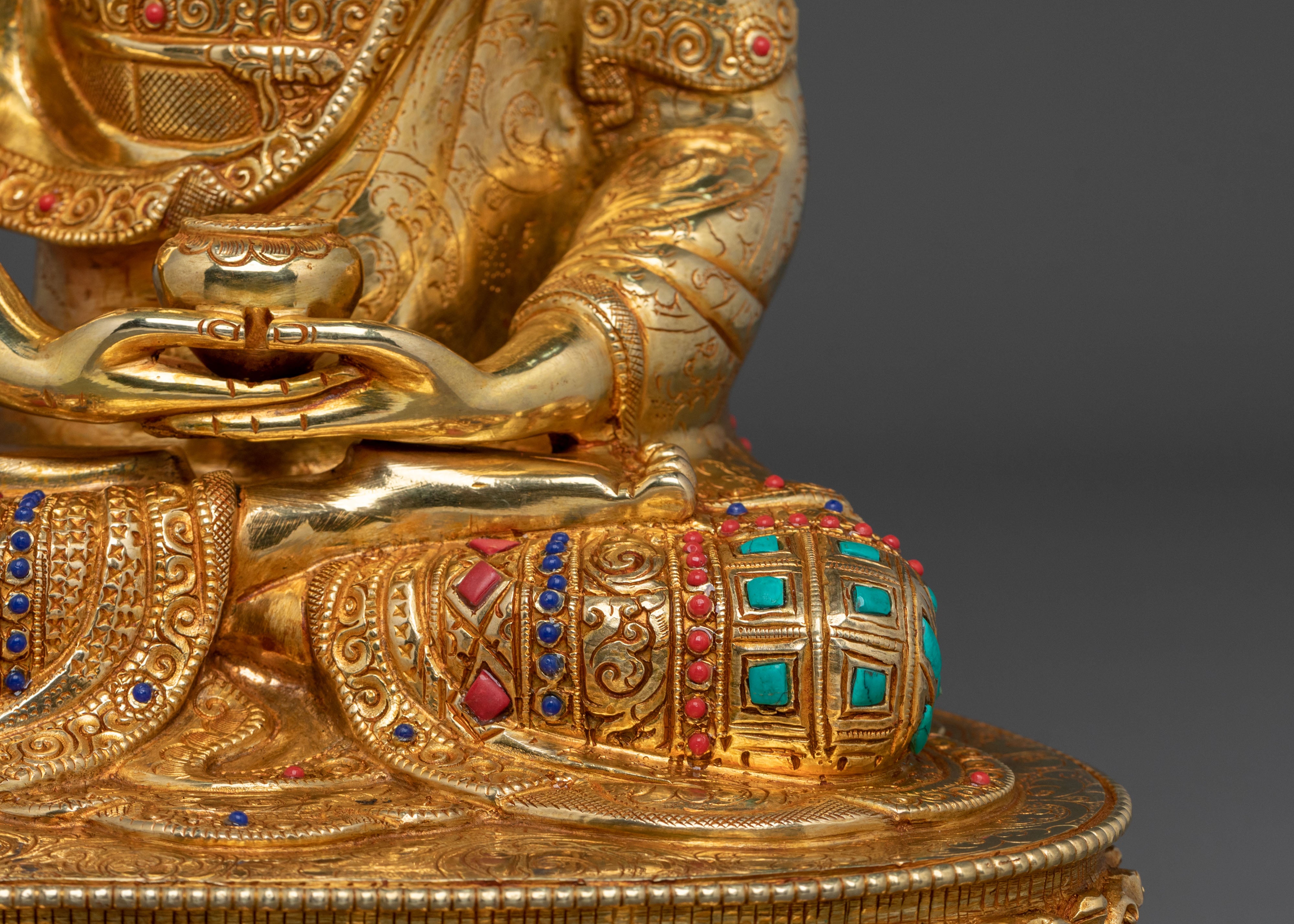 Amitabha Buddha Radiant Sculpture | Gilded Serenity