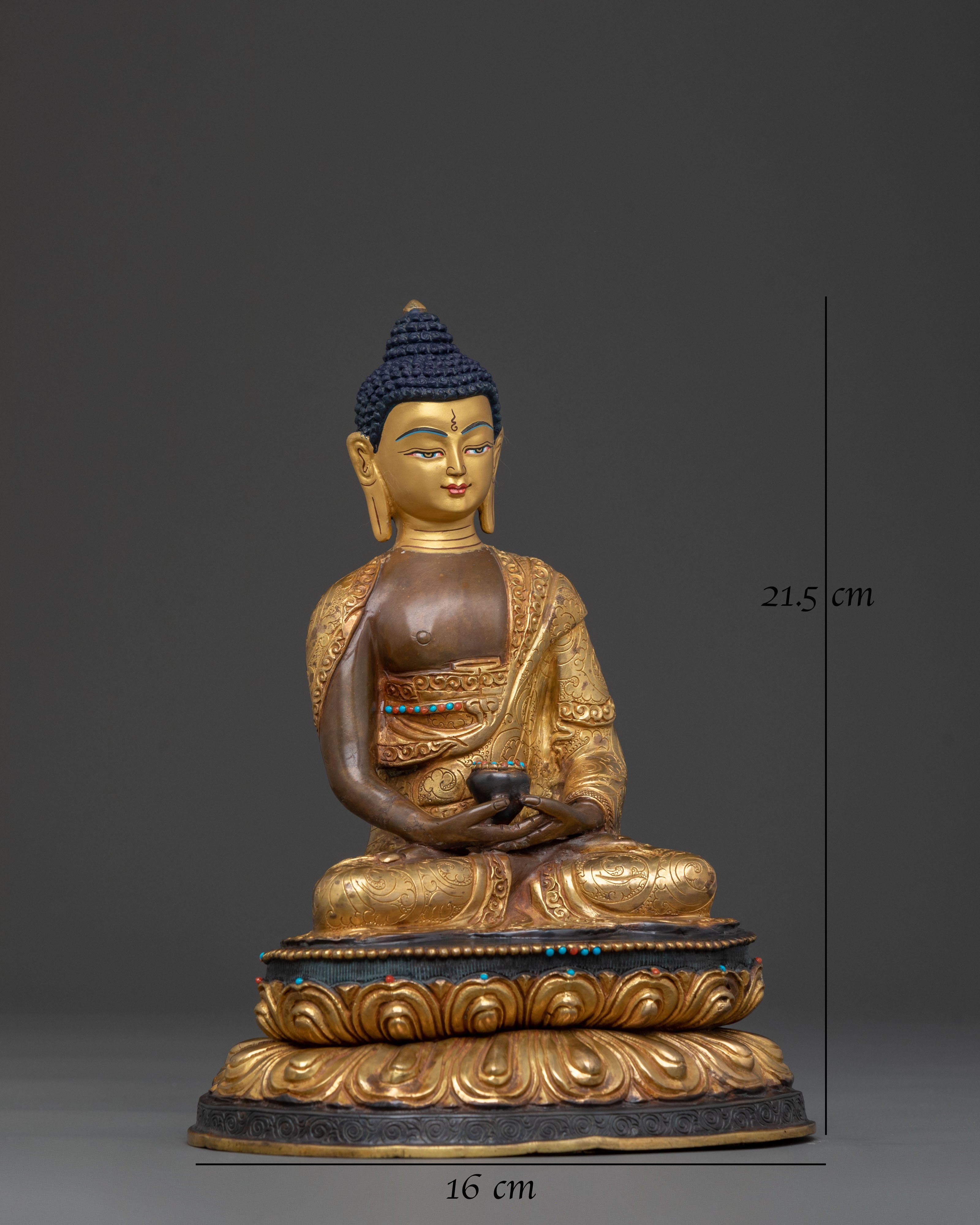 Golden Amitabha Buddha Sculpture