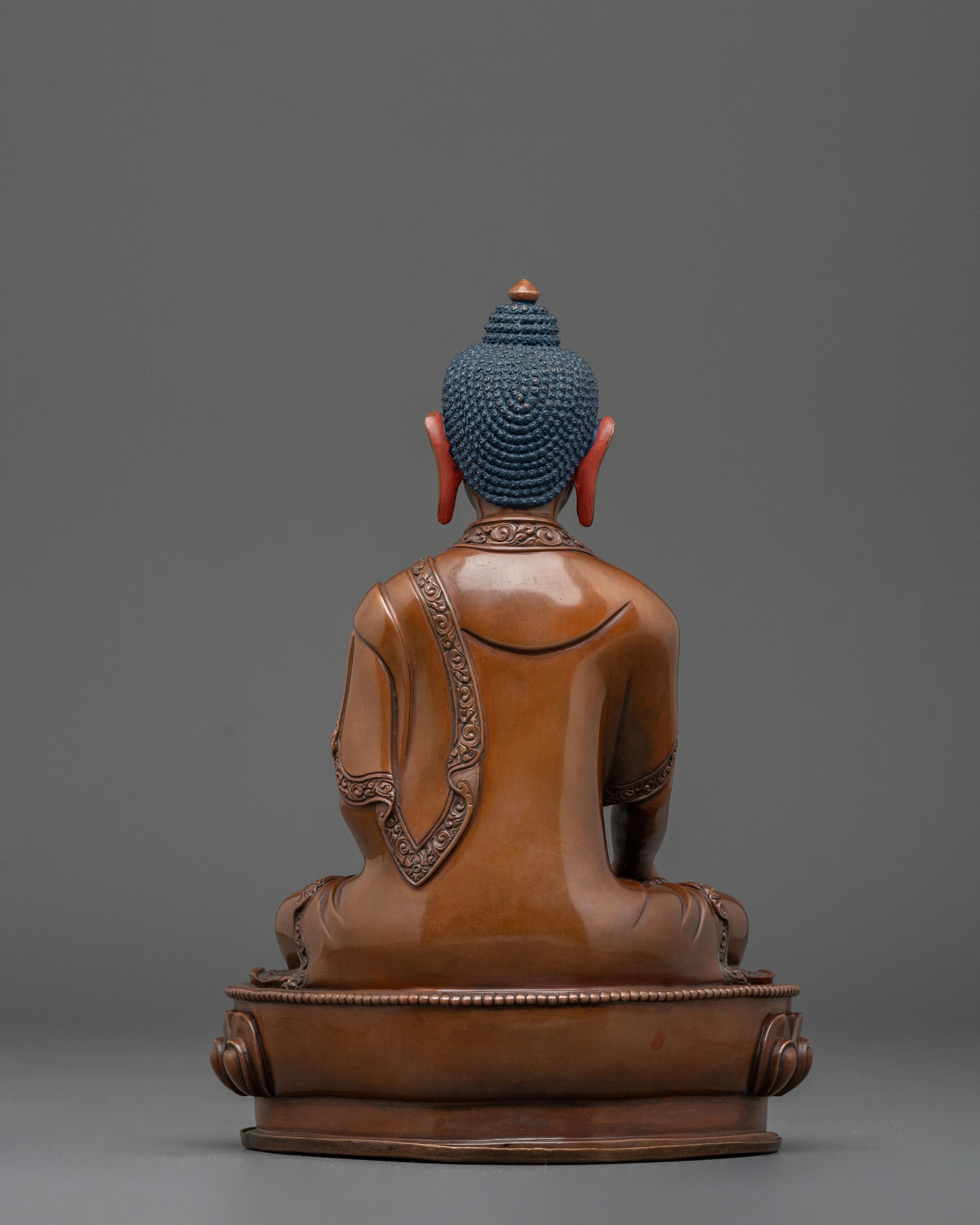 Shakyamuni Buddha Sacred Oxidized Copper Sculpture