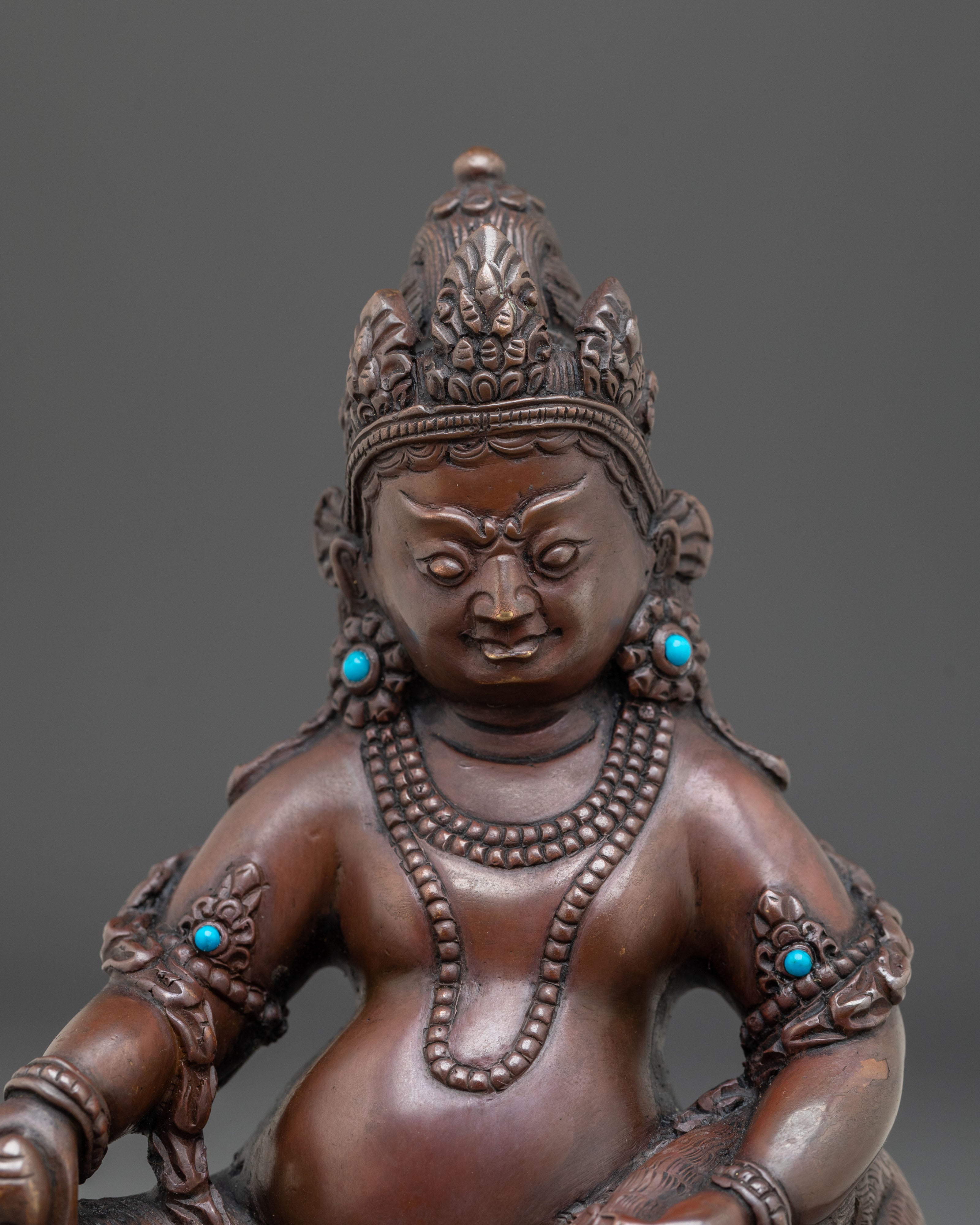 Dzambhala Statue | Oxidized Copper Wealth Deity