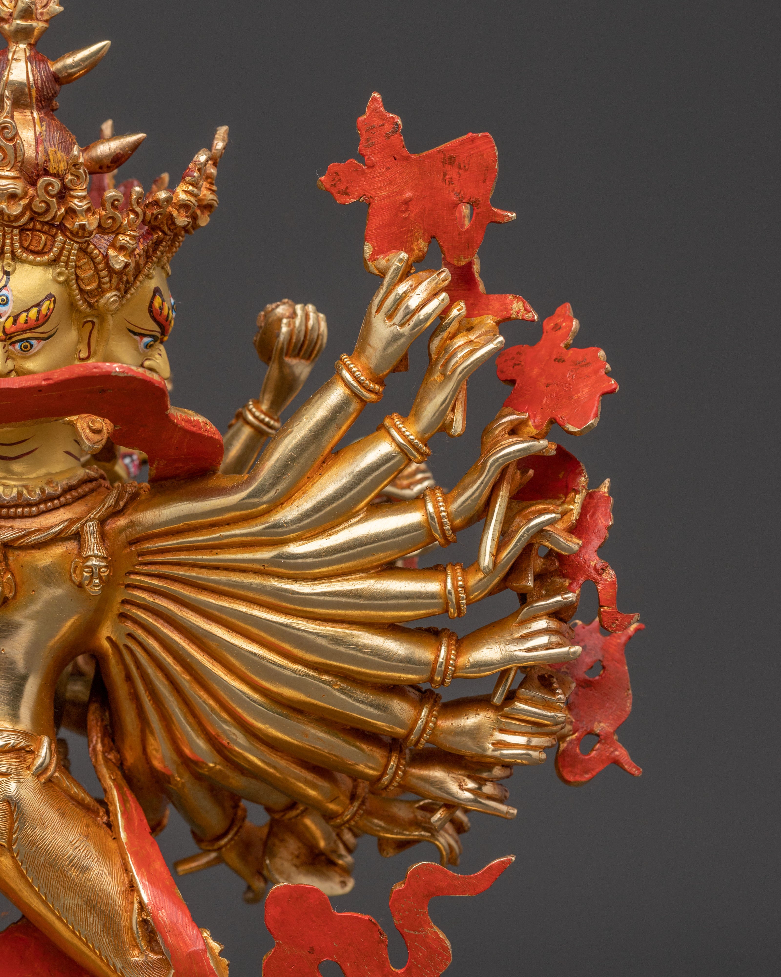 Sacred Statue of Kalachakra - 24K Gold Gilded