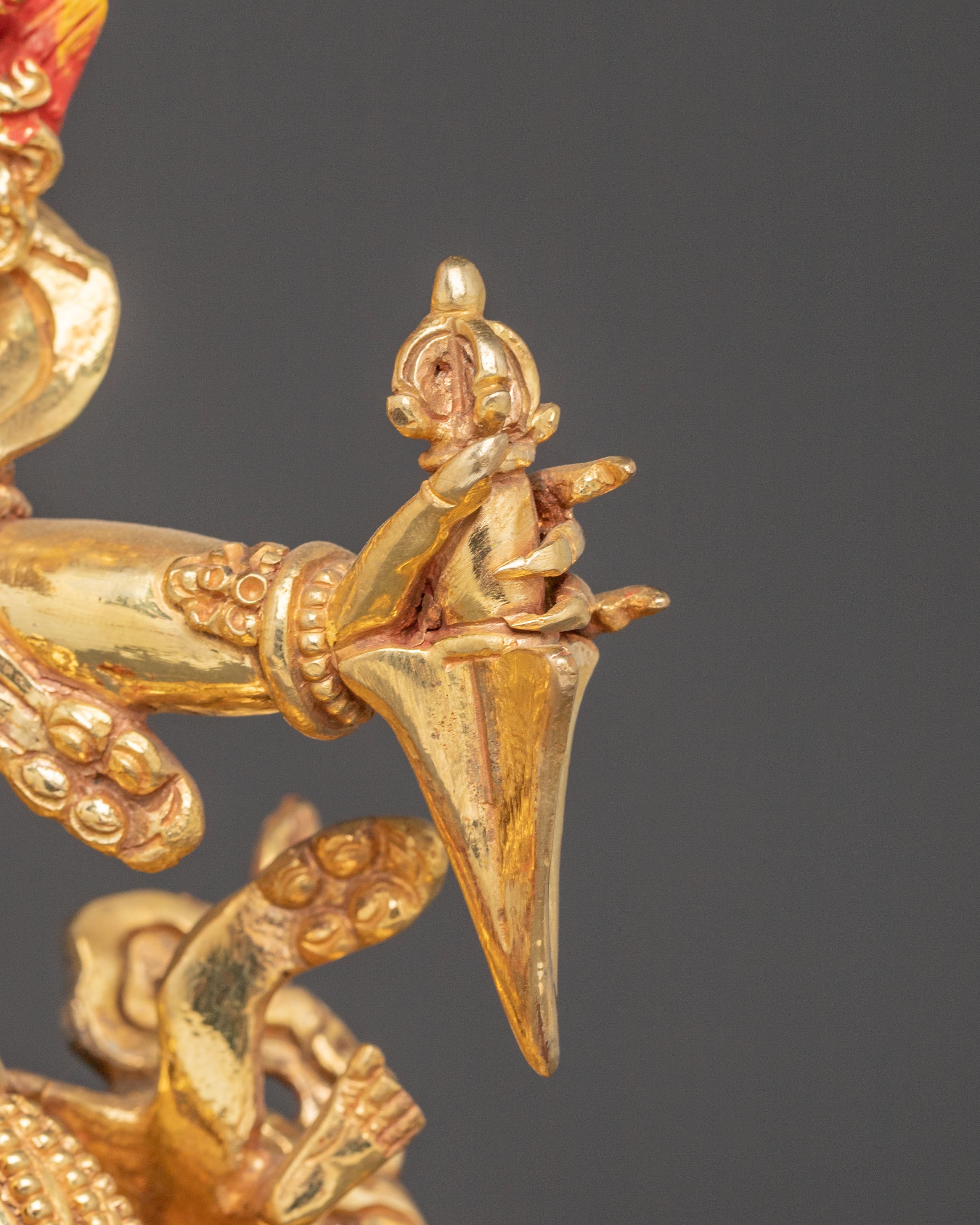 Handmade Dorje Gotrab Golden Statue | Tibetan Buddhist Deity