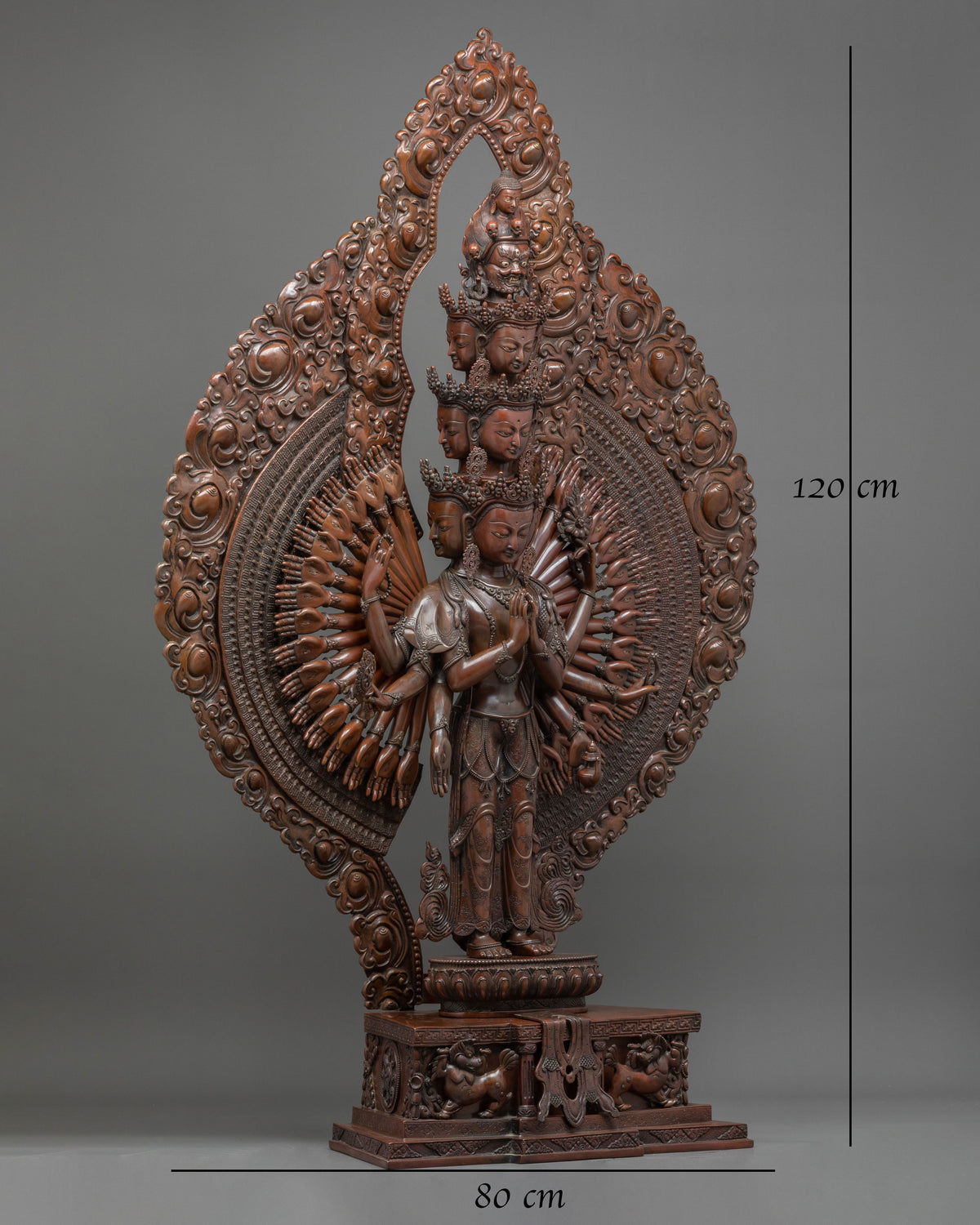1000 Armed Chenrezig Oxidized Sculpture