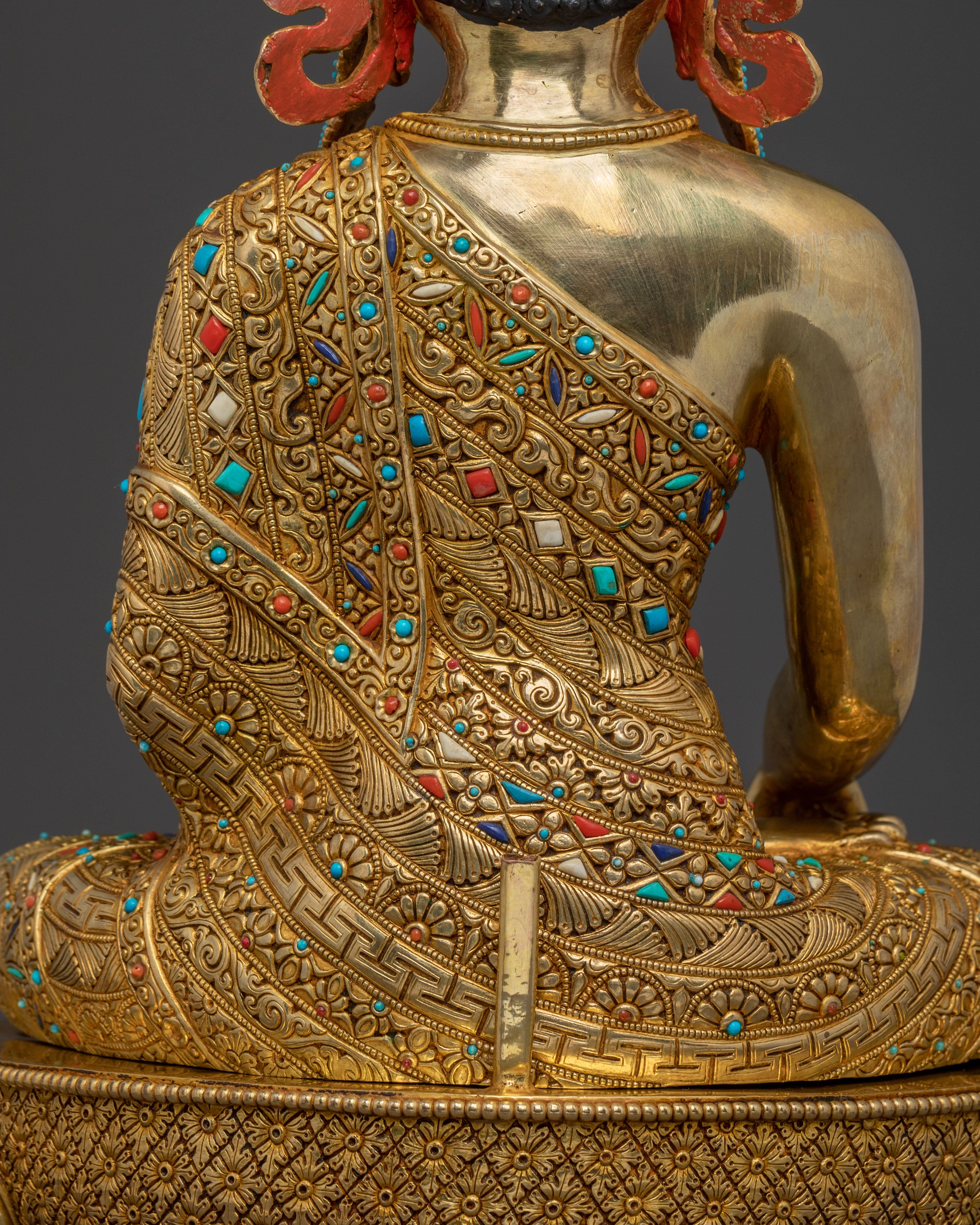 Crowned Mitrugpa Sacred Statue with 24K Gold Glided