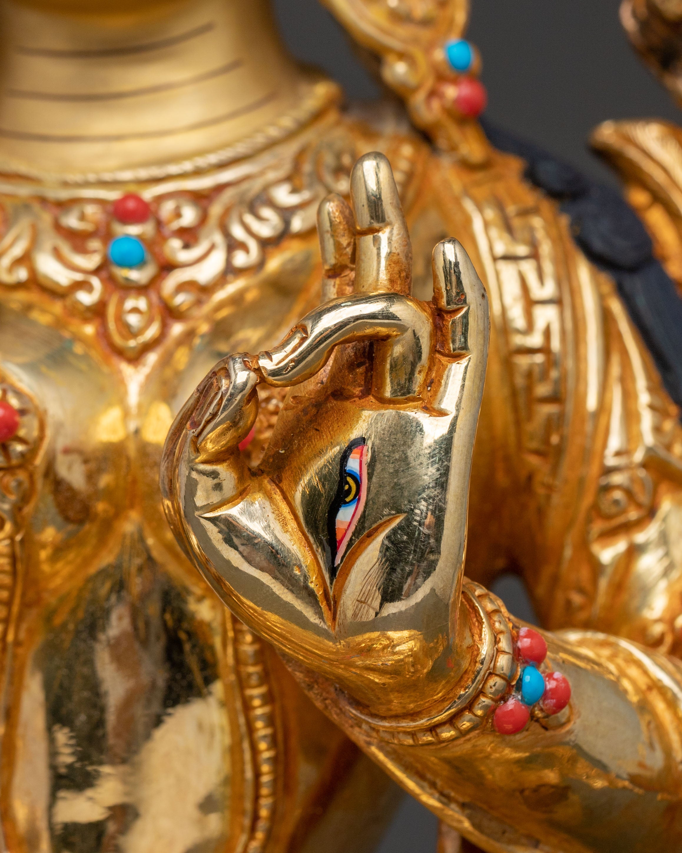White Tara Statue: One with Seven Eyes